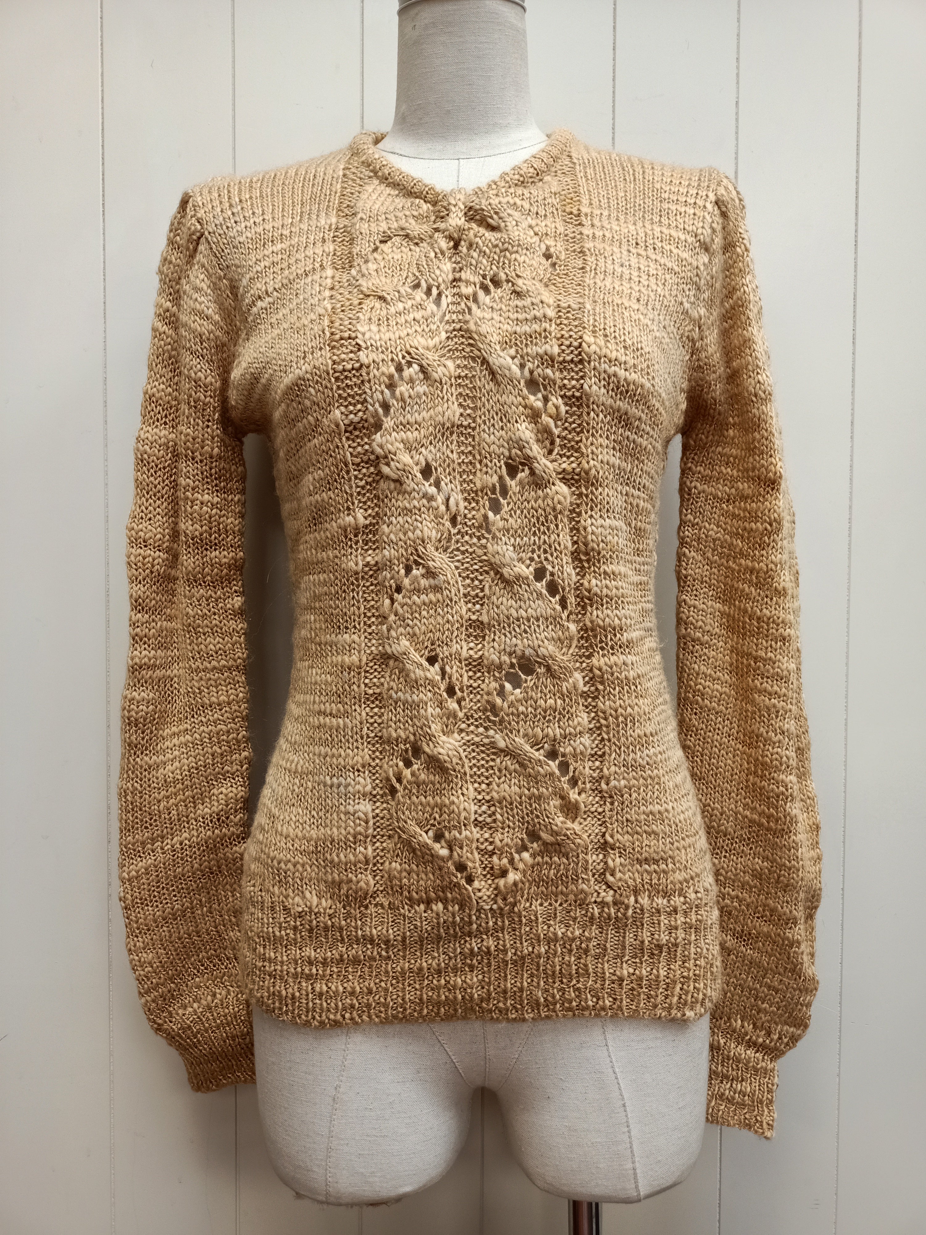Vintage Slub Cable Knit Sweater