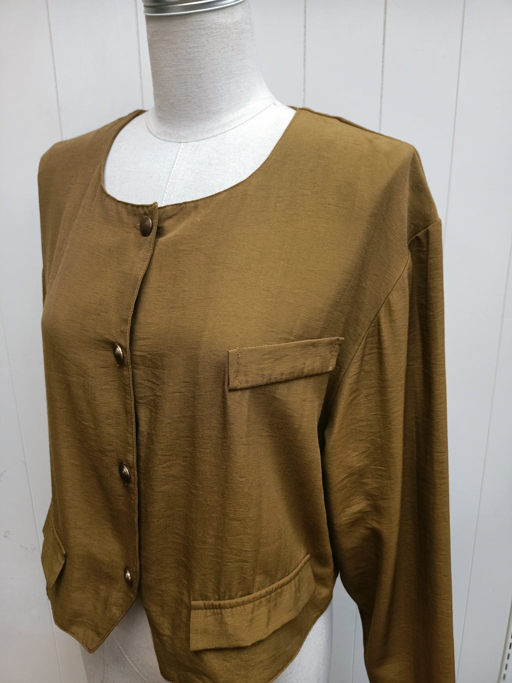 Vintage Green Brown Light Jacket