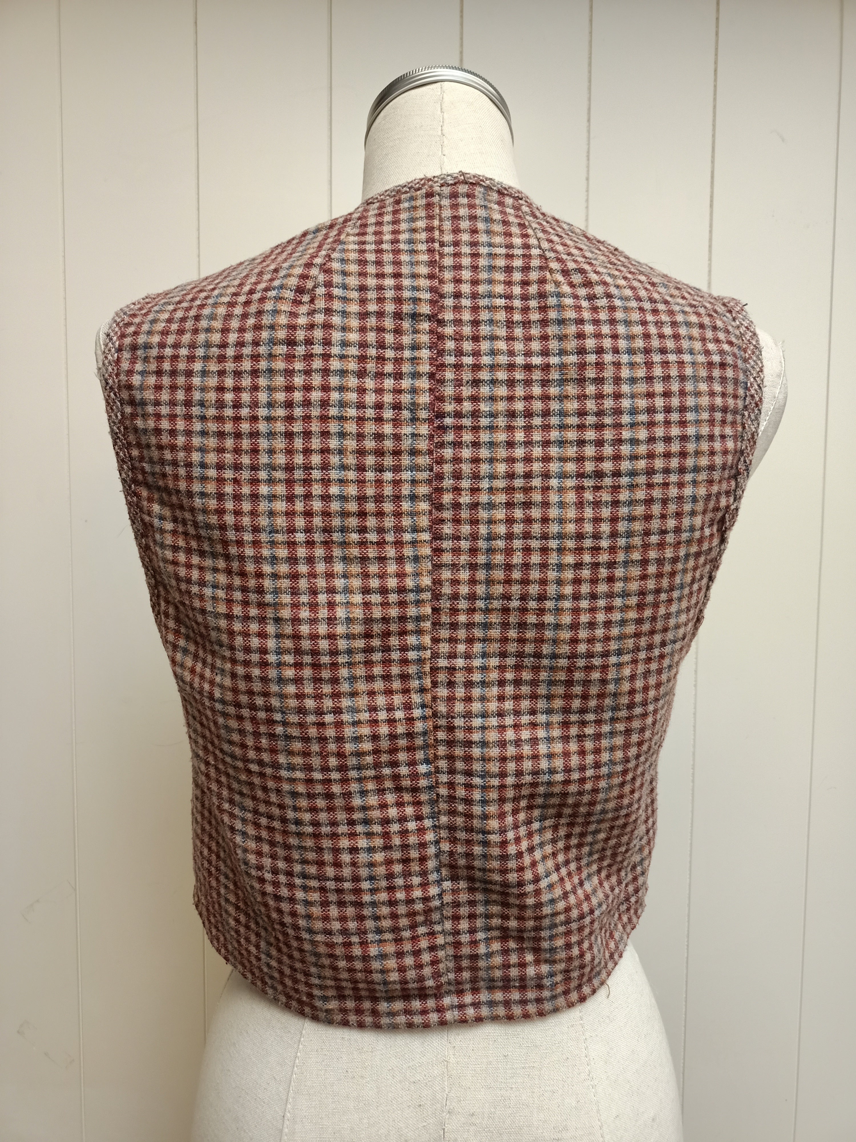 Vintage Wool Checkered Vest Shirt
