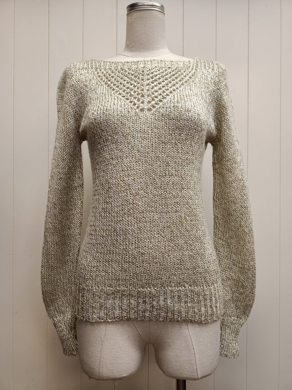 Vintage Lattice V Knit Sweater