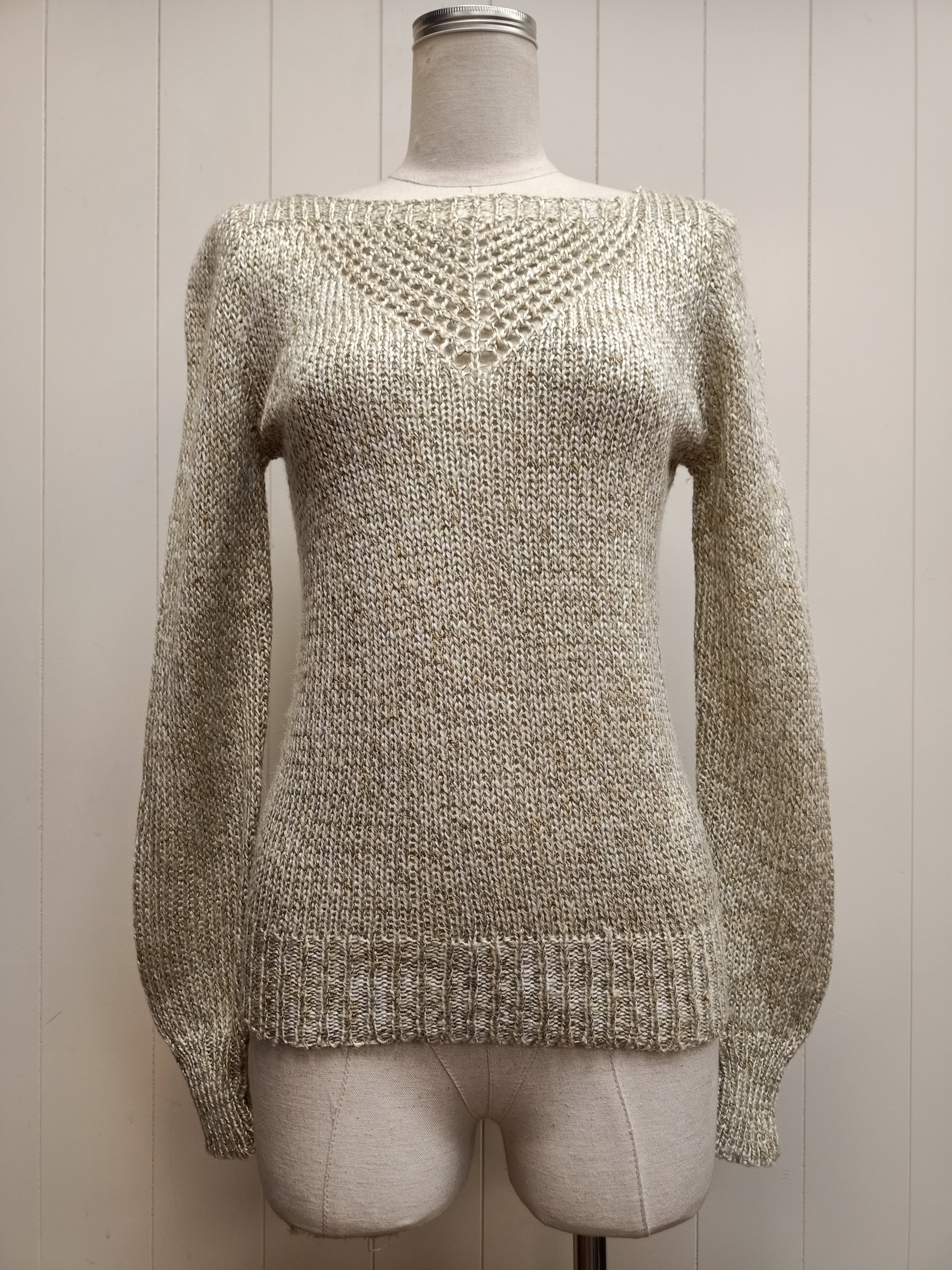 Vintage Lattice V Knit Sweater