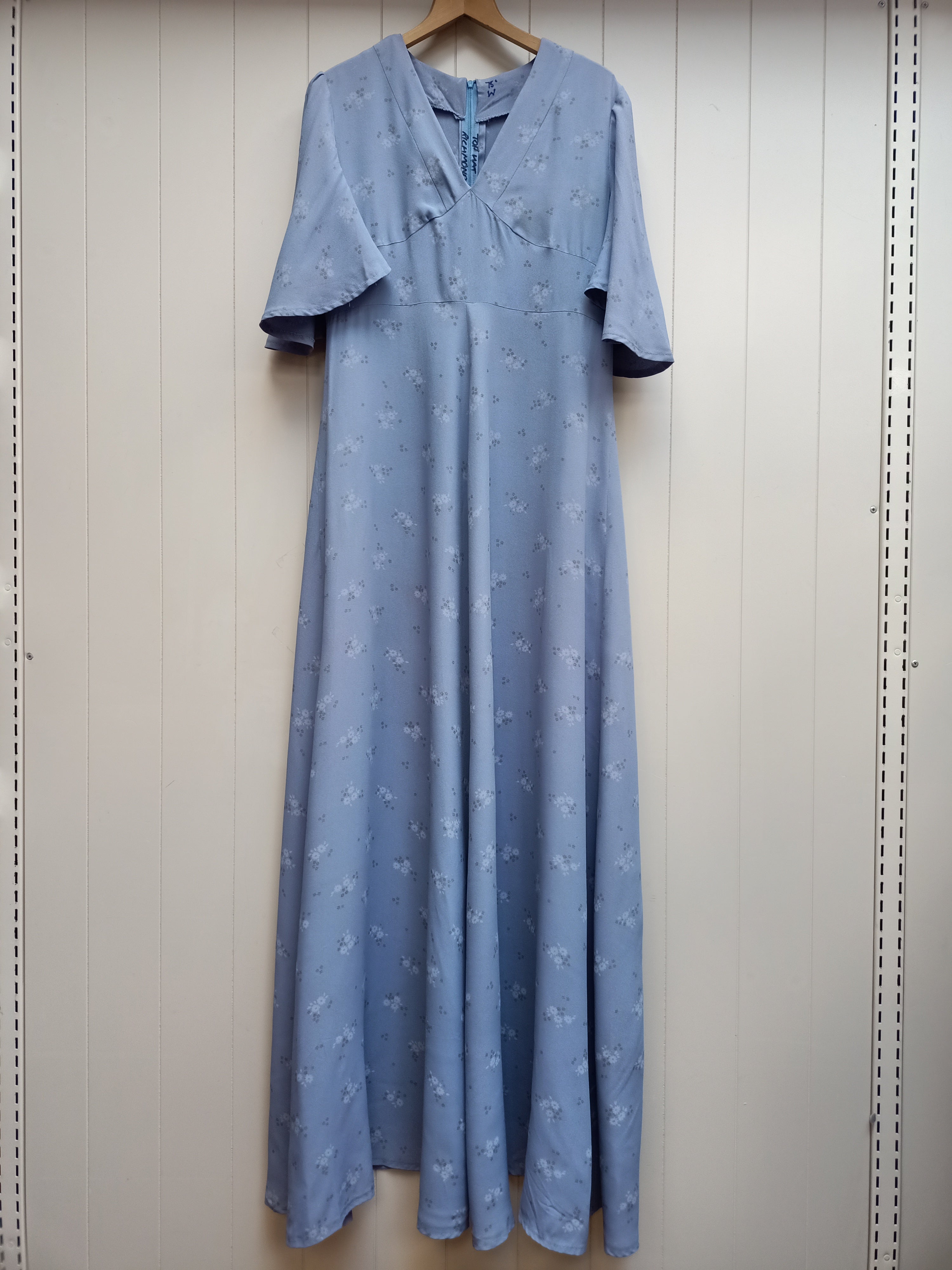 Vintage Pastel Blue Floral Dress