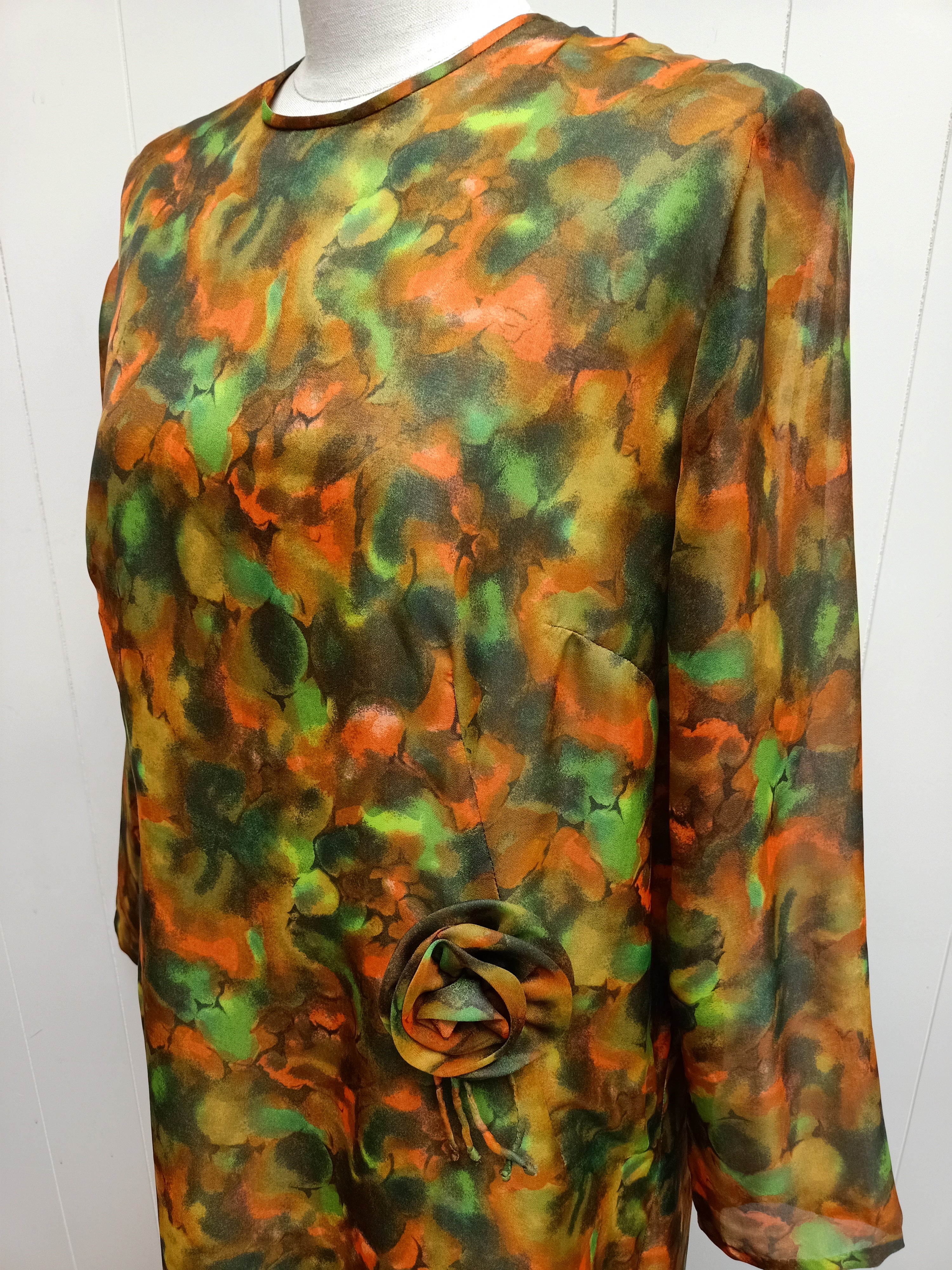 Vintage Camette Bubble Camo Maxi Dress