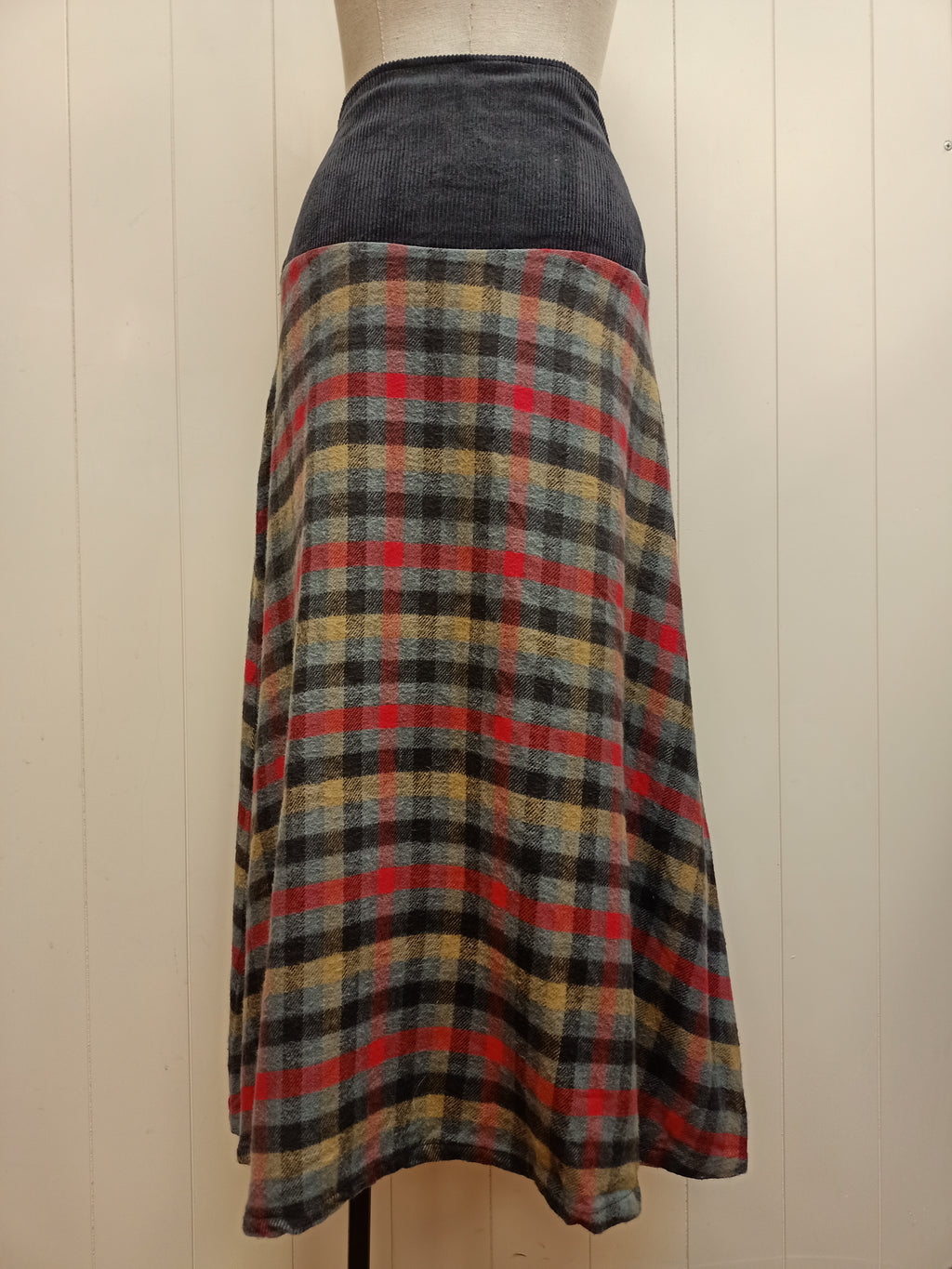 Vintage Drop Waist Plaid Skirt