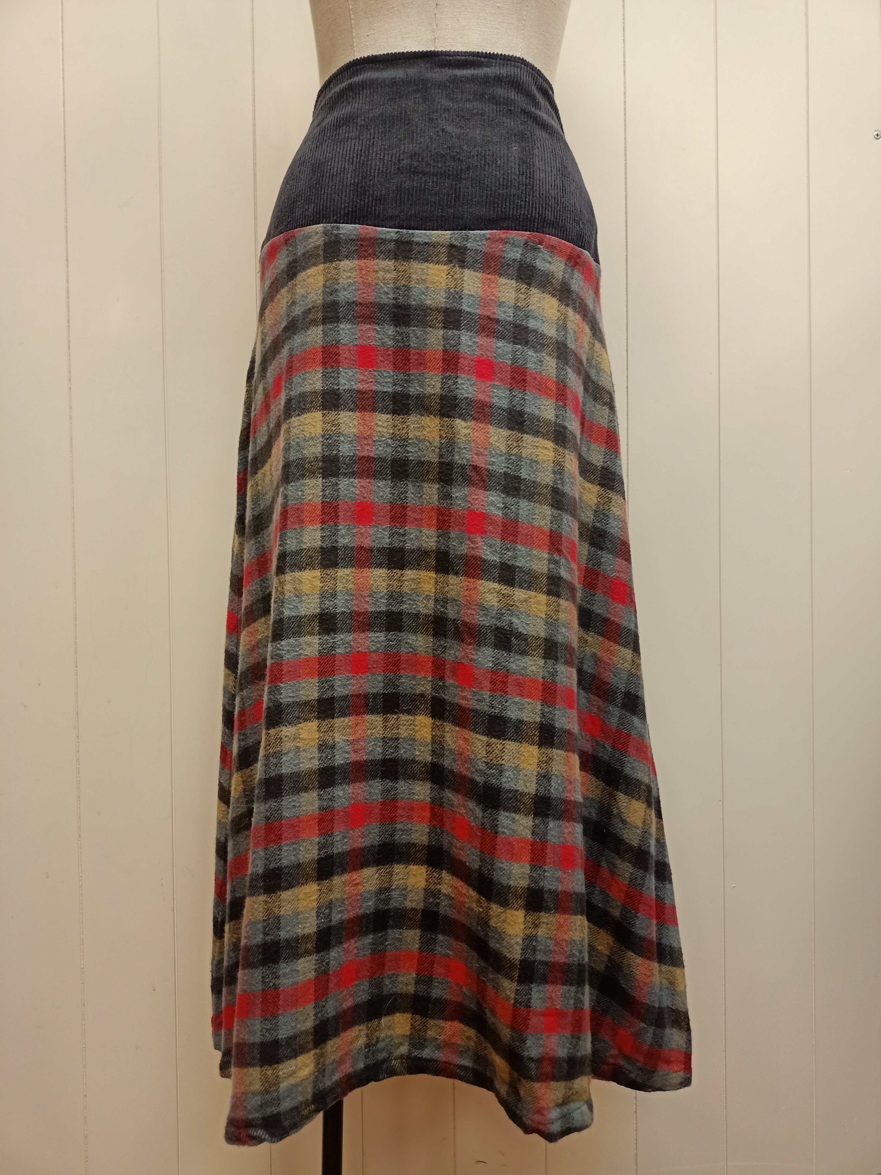 Vintage Drop Waist Plaid Skirt