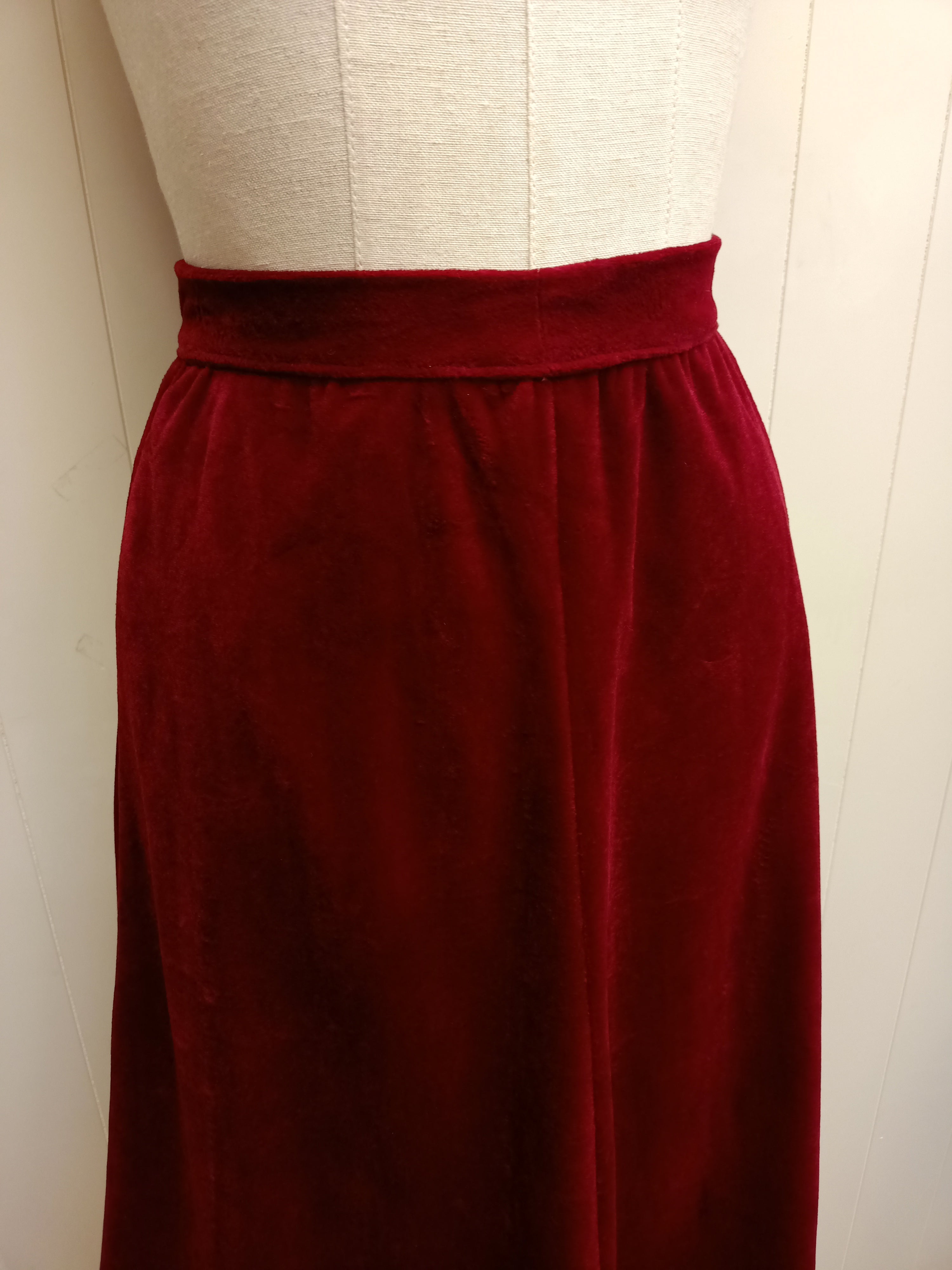 Vintage Red Velvet Skirt