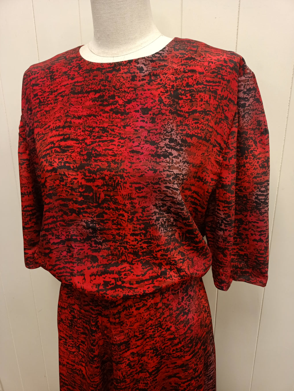 Vintage Red Ripple Dress