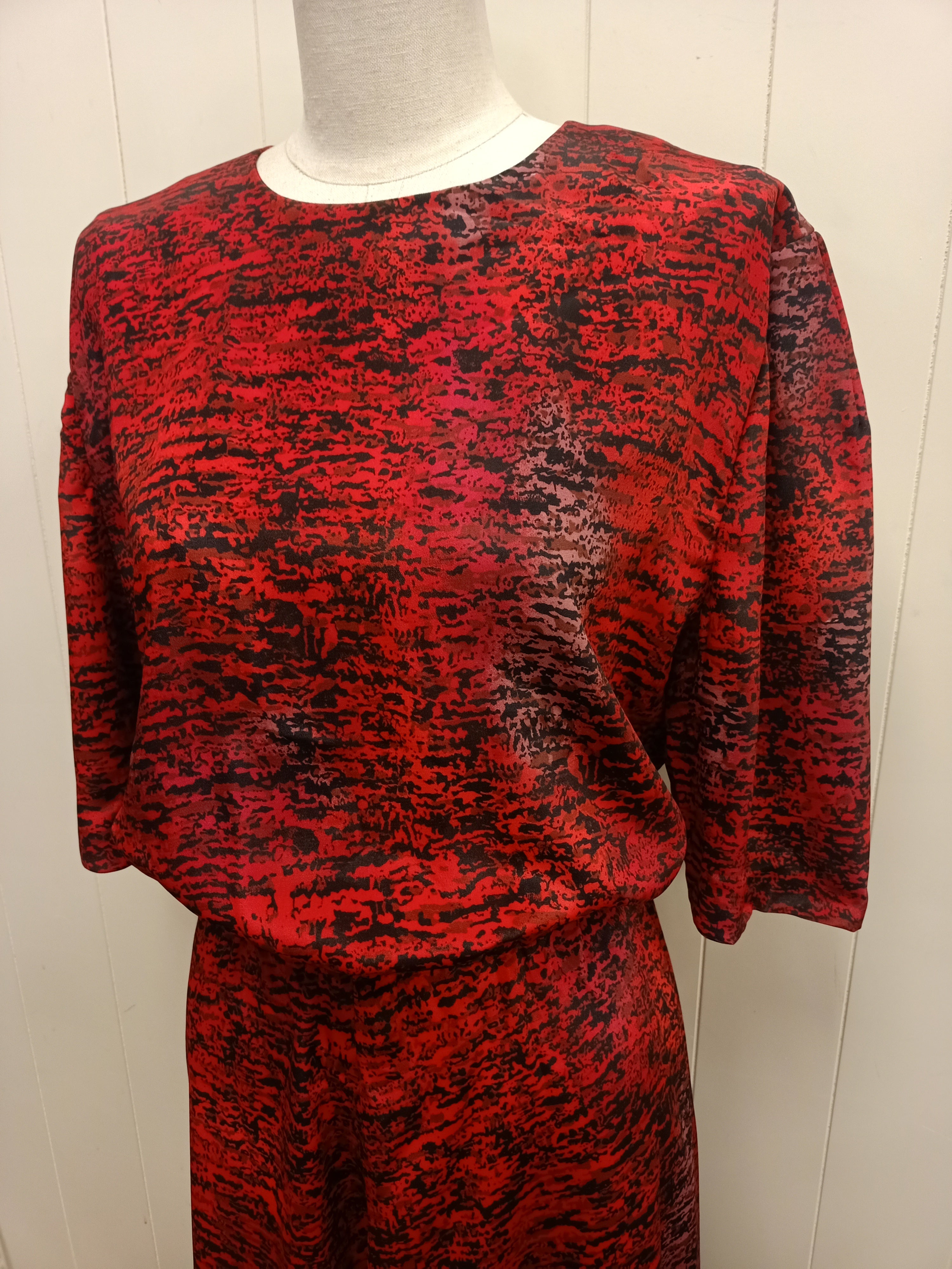 Vintage Red Ripple Dress