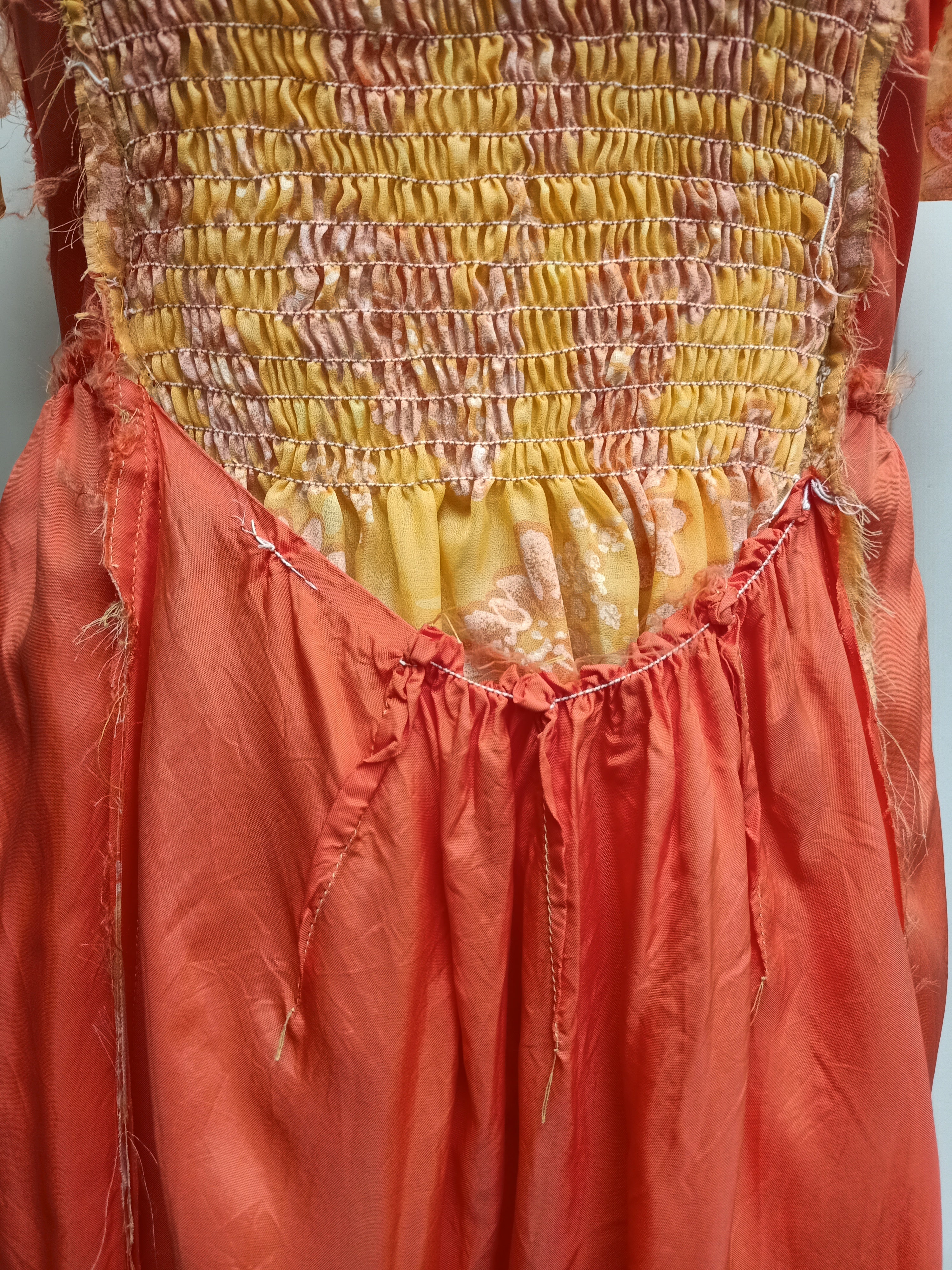 Vintage Orange Floral Maxi Dress