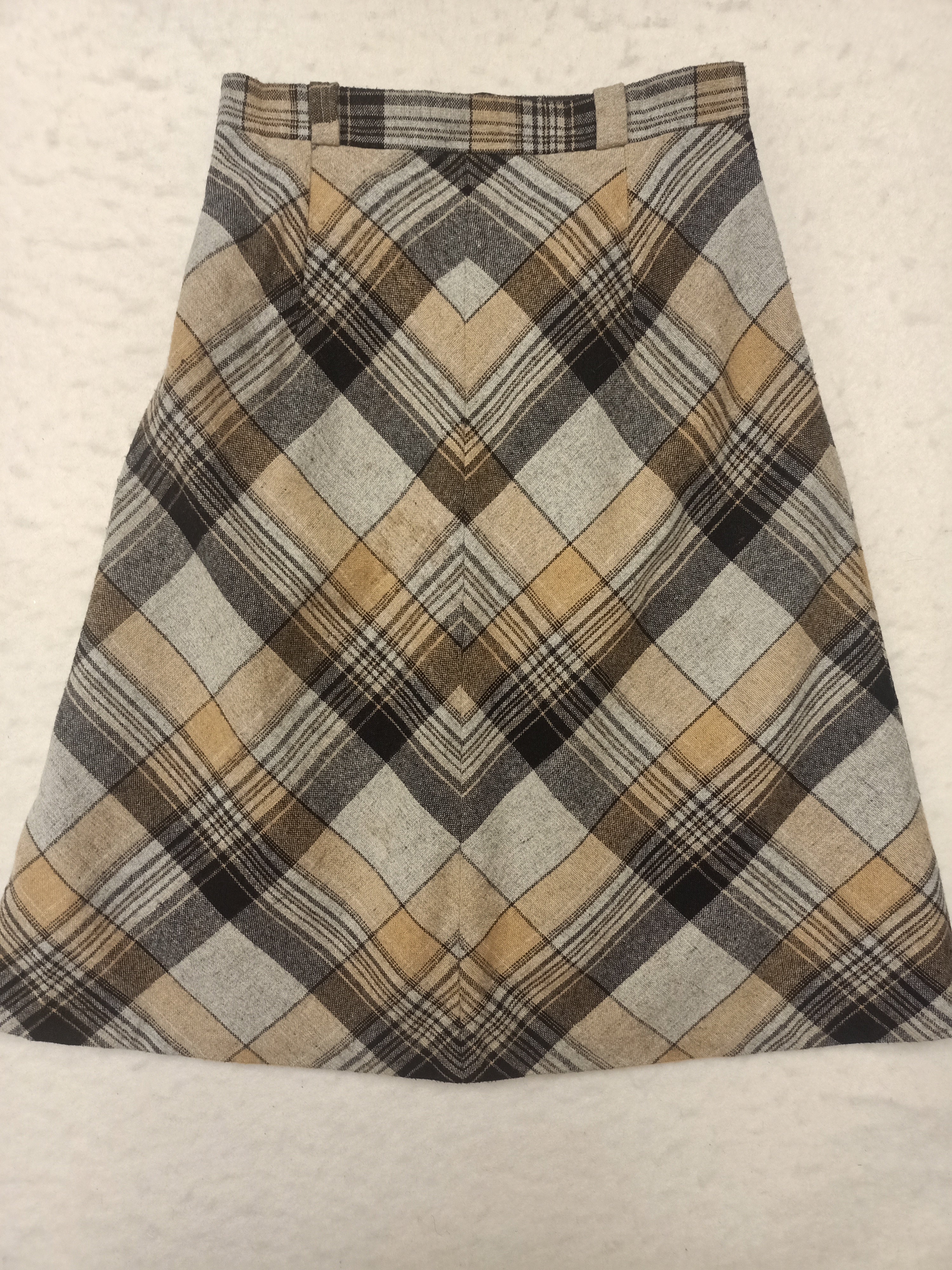 Vintage Grey Plaid Skirt