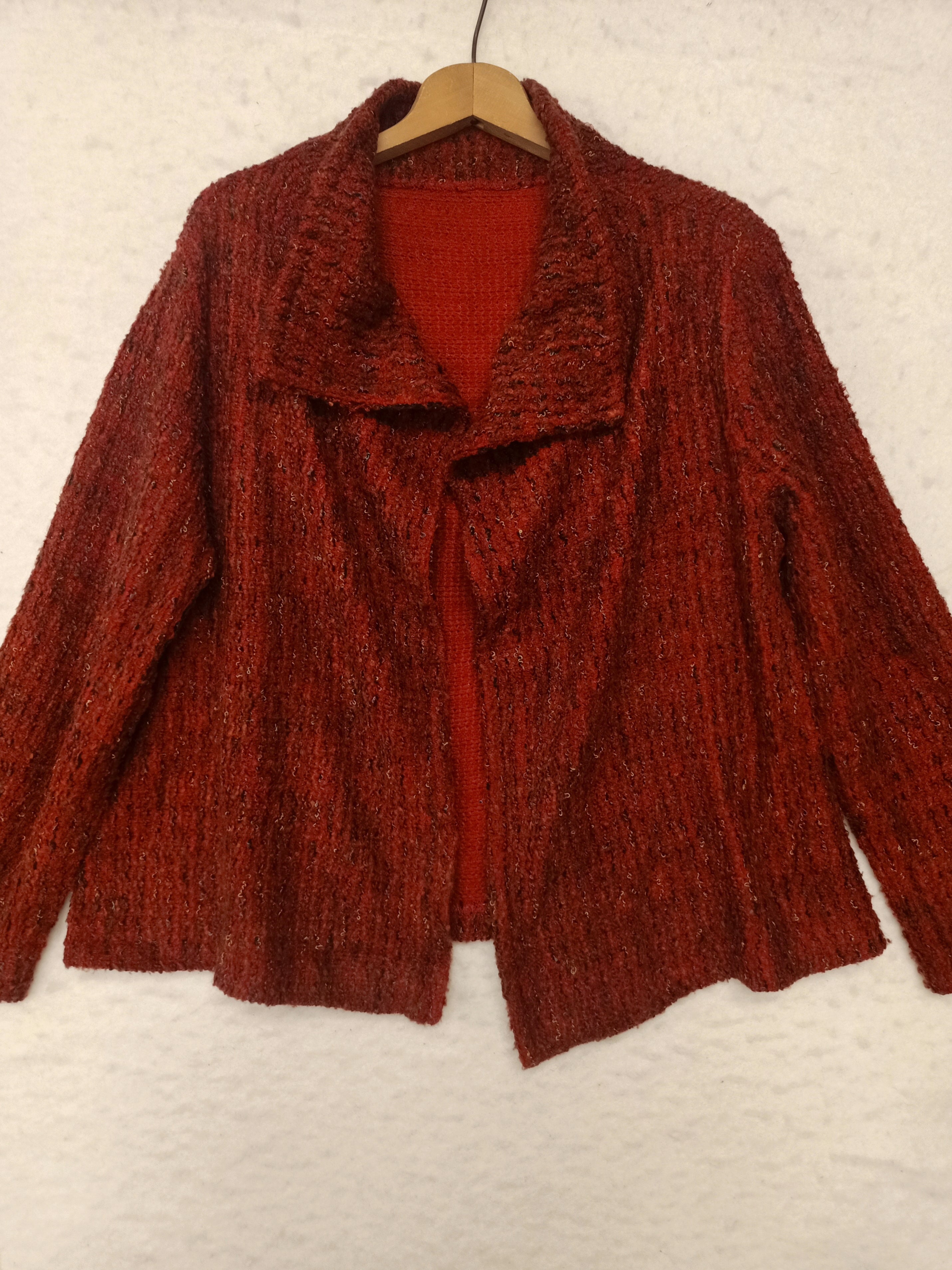 Retro Red Jacquard Jacket