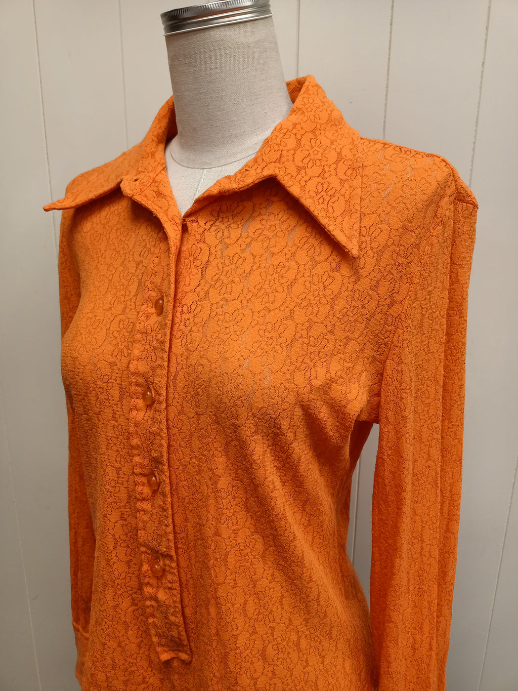 Vintage Orange Lace Shirt