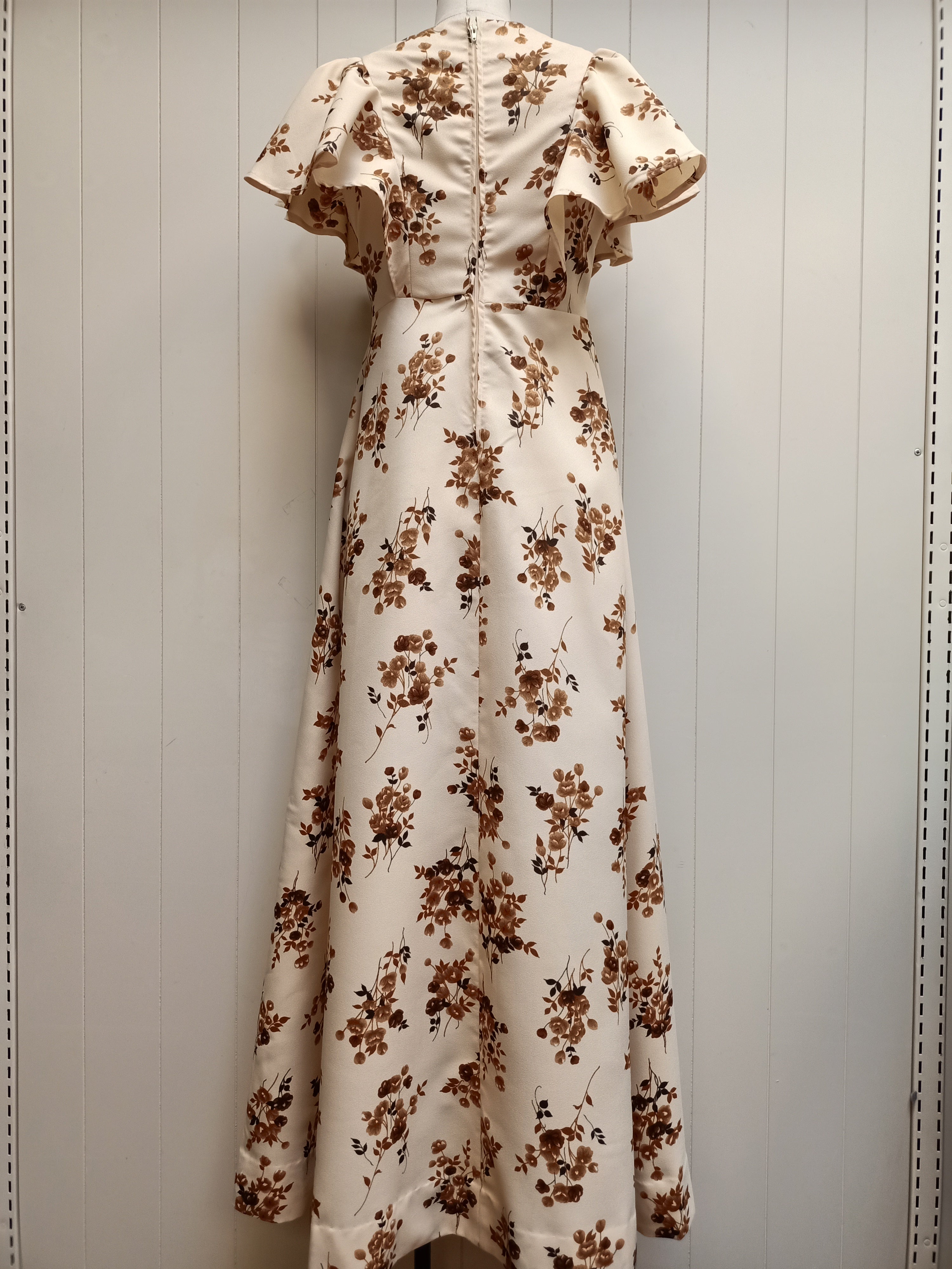 Vintage Cream Floral Dress