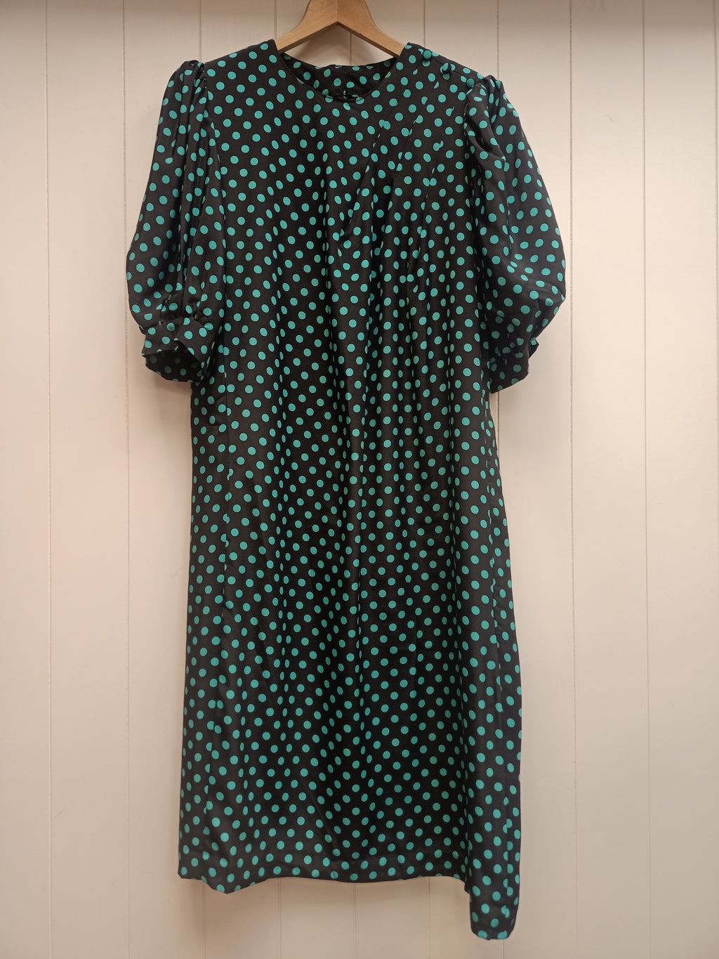 Vintage Teal Polka Dot Dress
