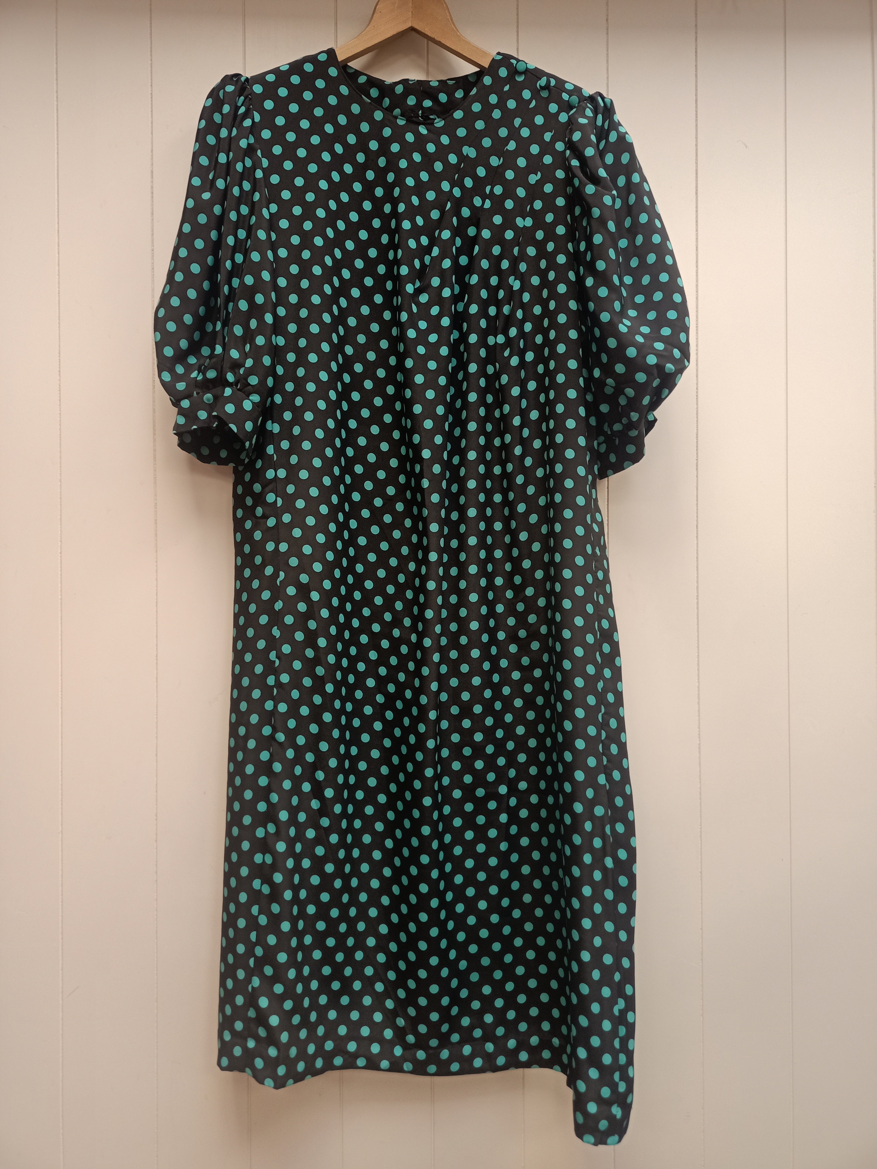 Vintage Teal Polka Dot Dress