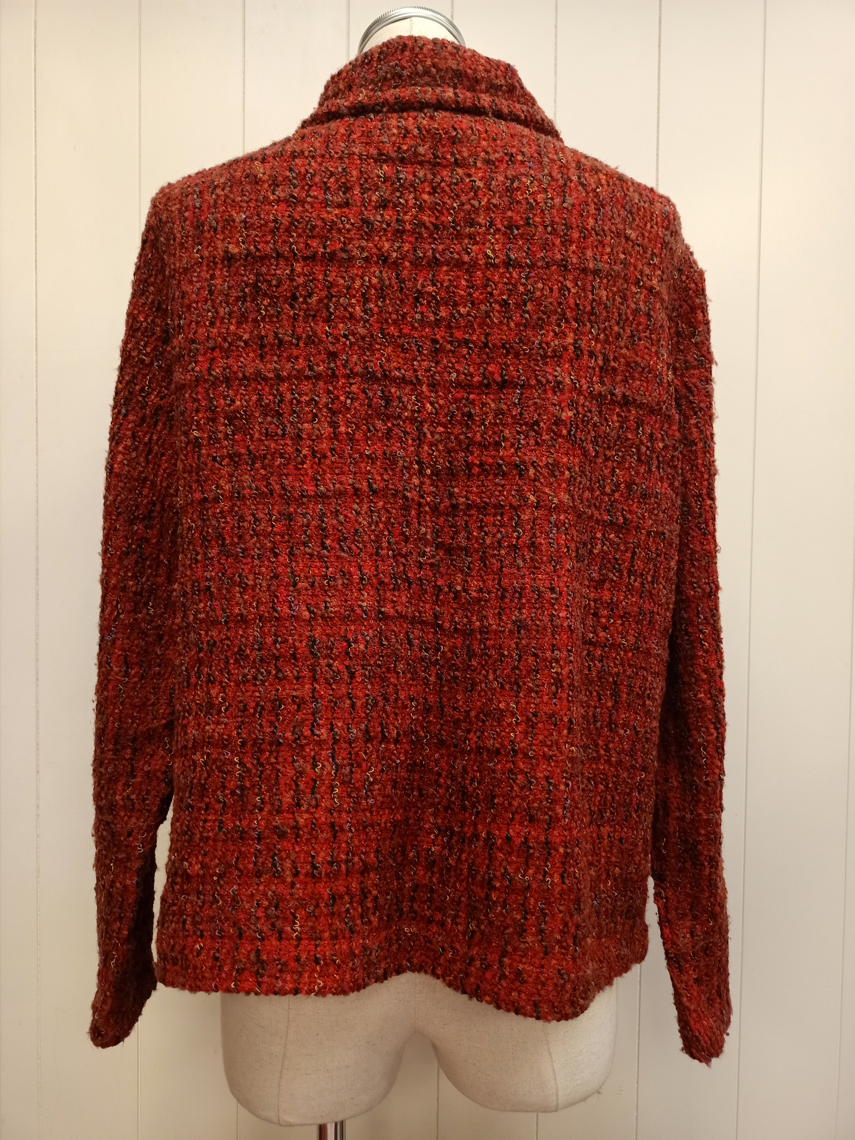 Retro Red Jacquard Jacket