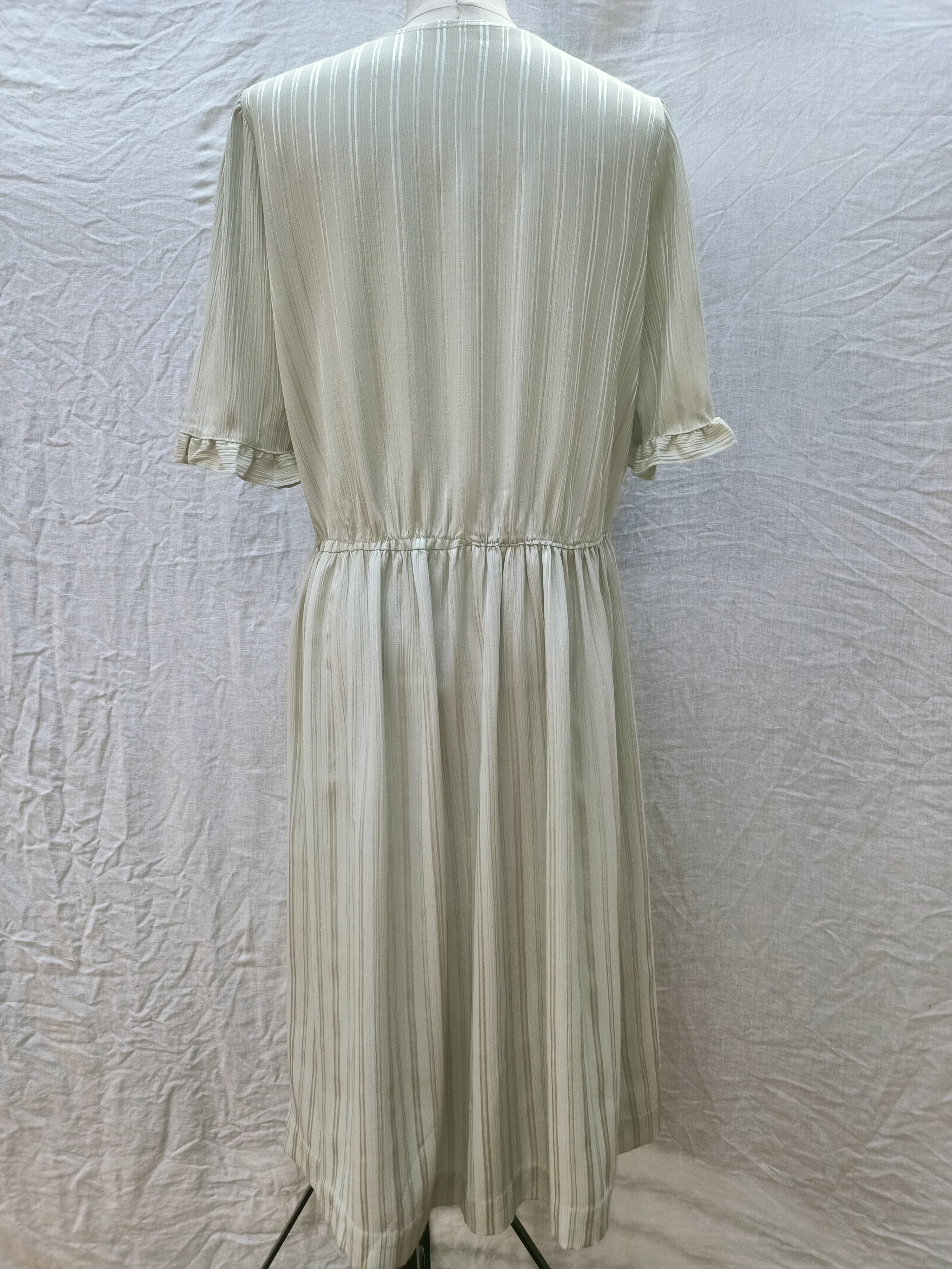 Vintage Sage Ruffle Dress