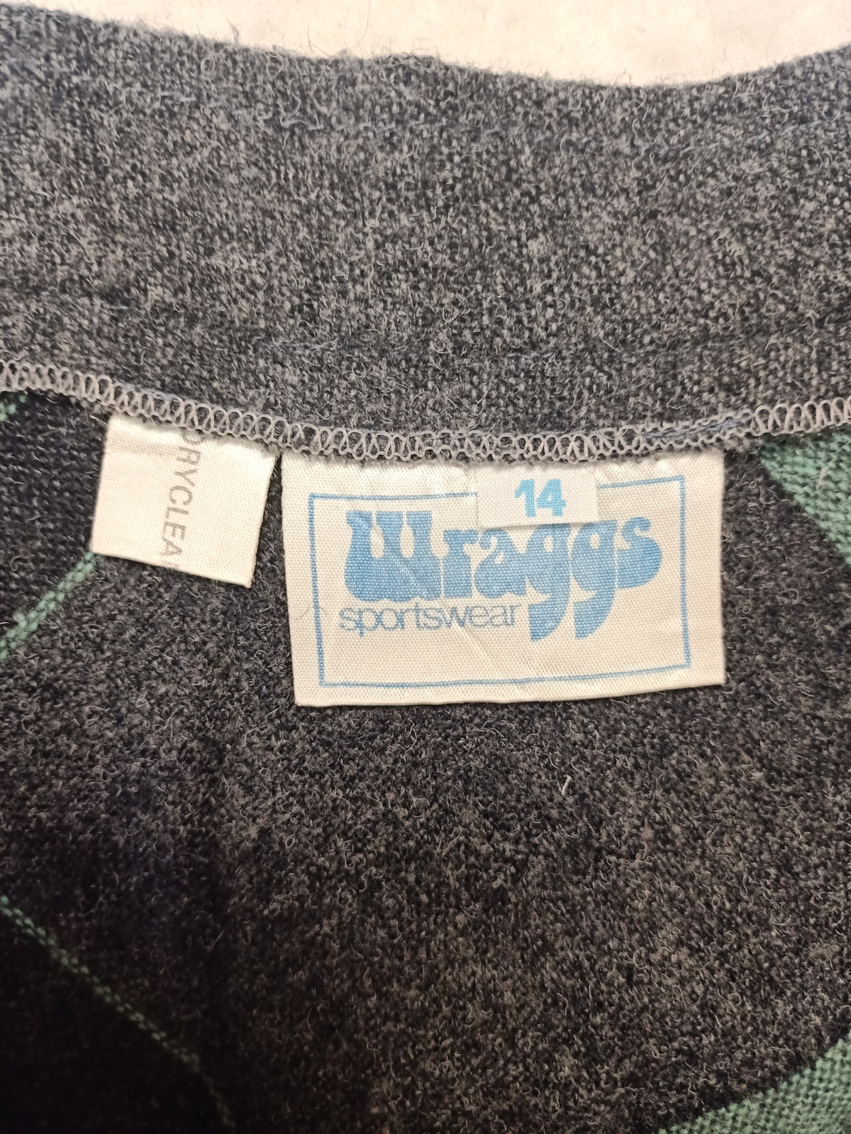 Vintage Wraggs Grey & Mint Plaid Skirt