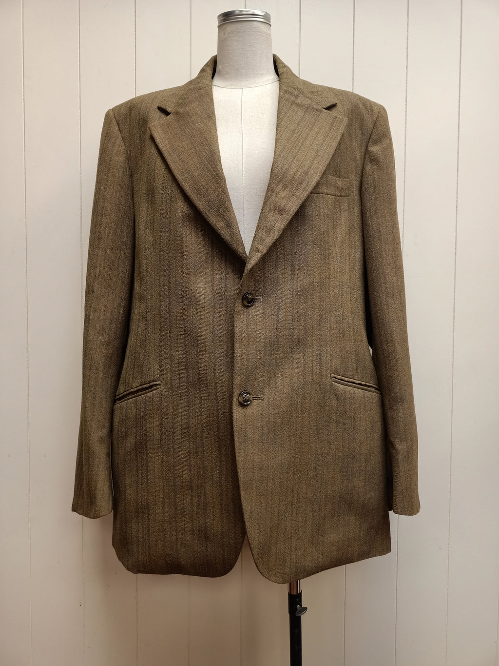Vintage Mens John Collier Brown Striped Blazer