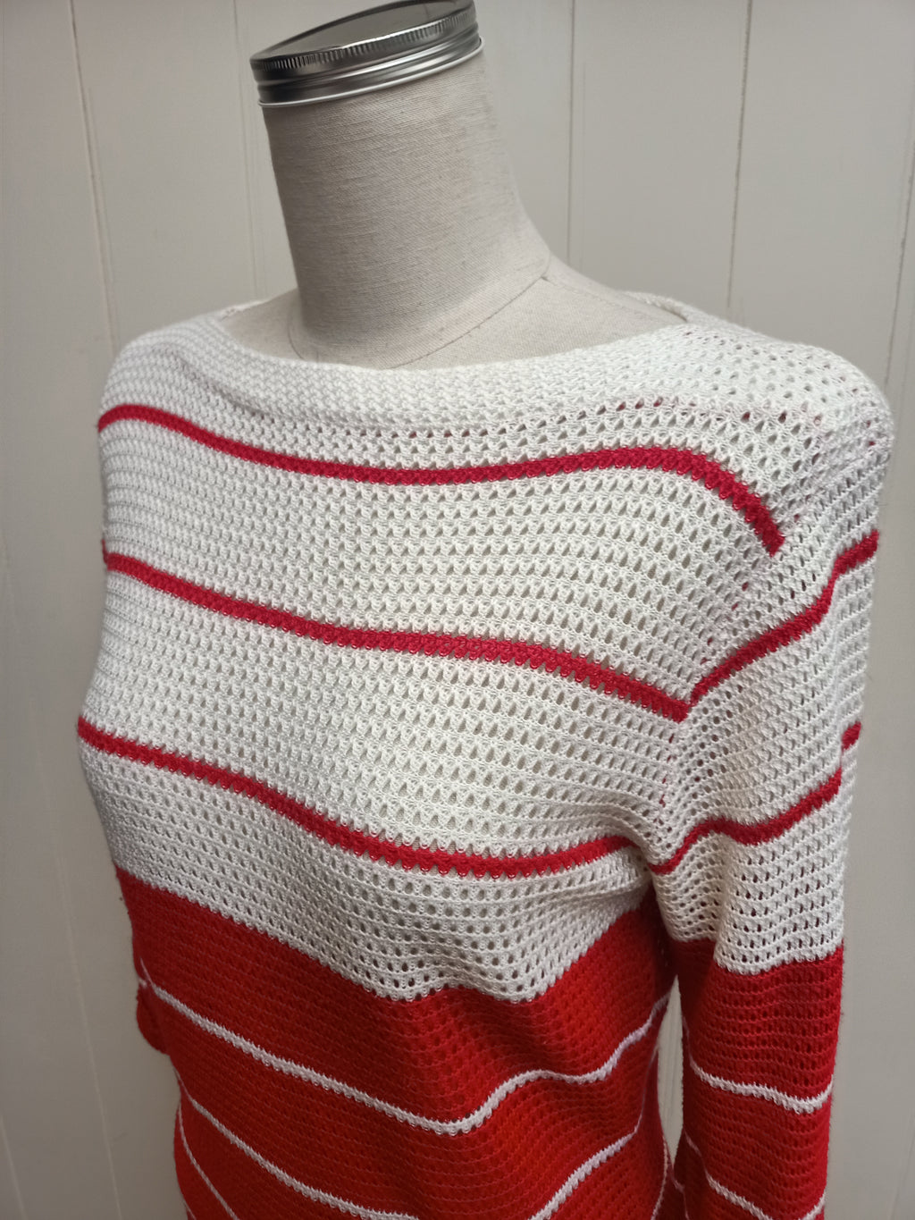 Vintage Red and White Striped Sweater