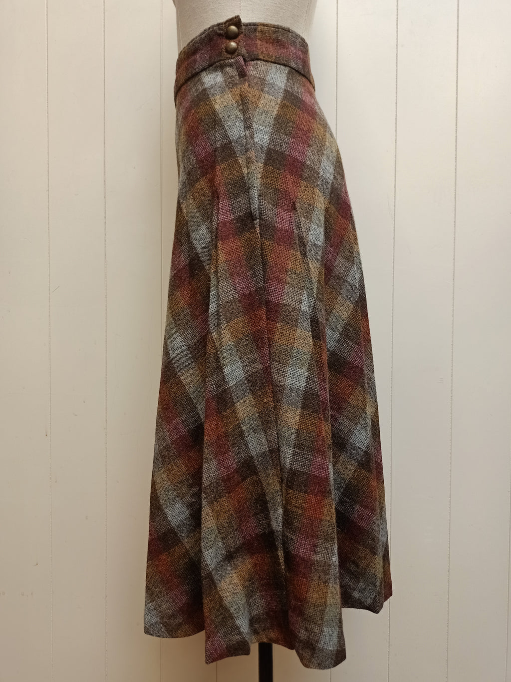 Vintage Multicoloured Plaid Skirt