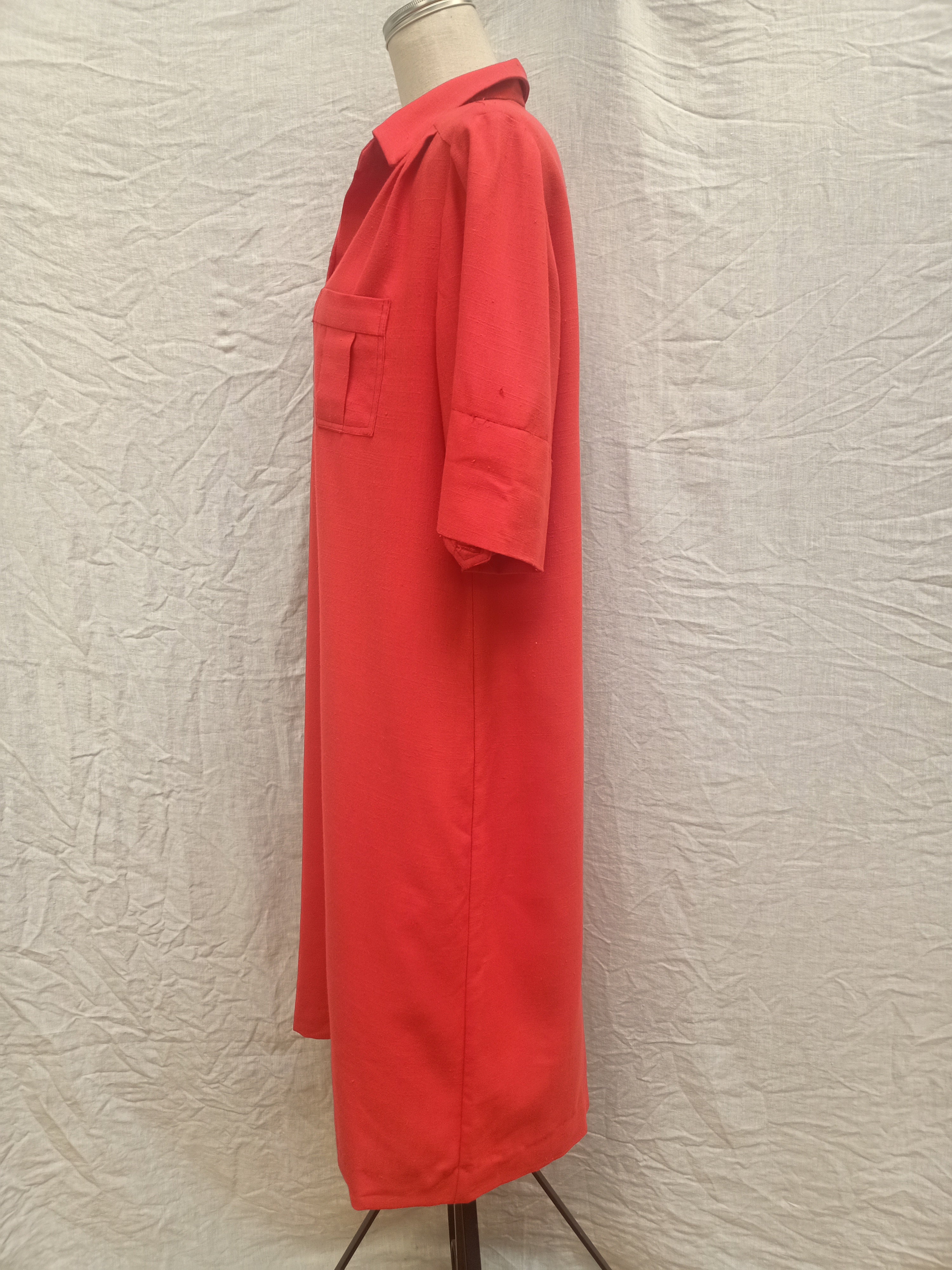 Vintage Red Button Up Dress