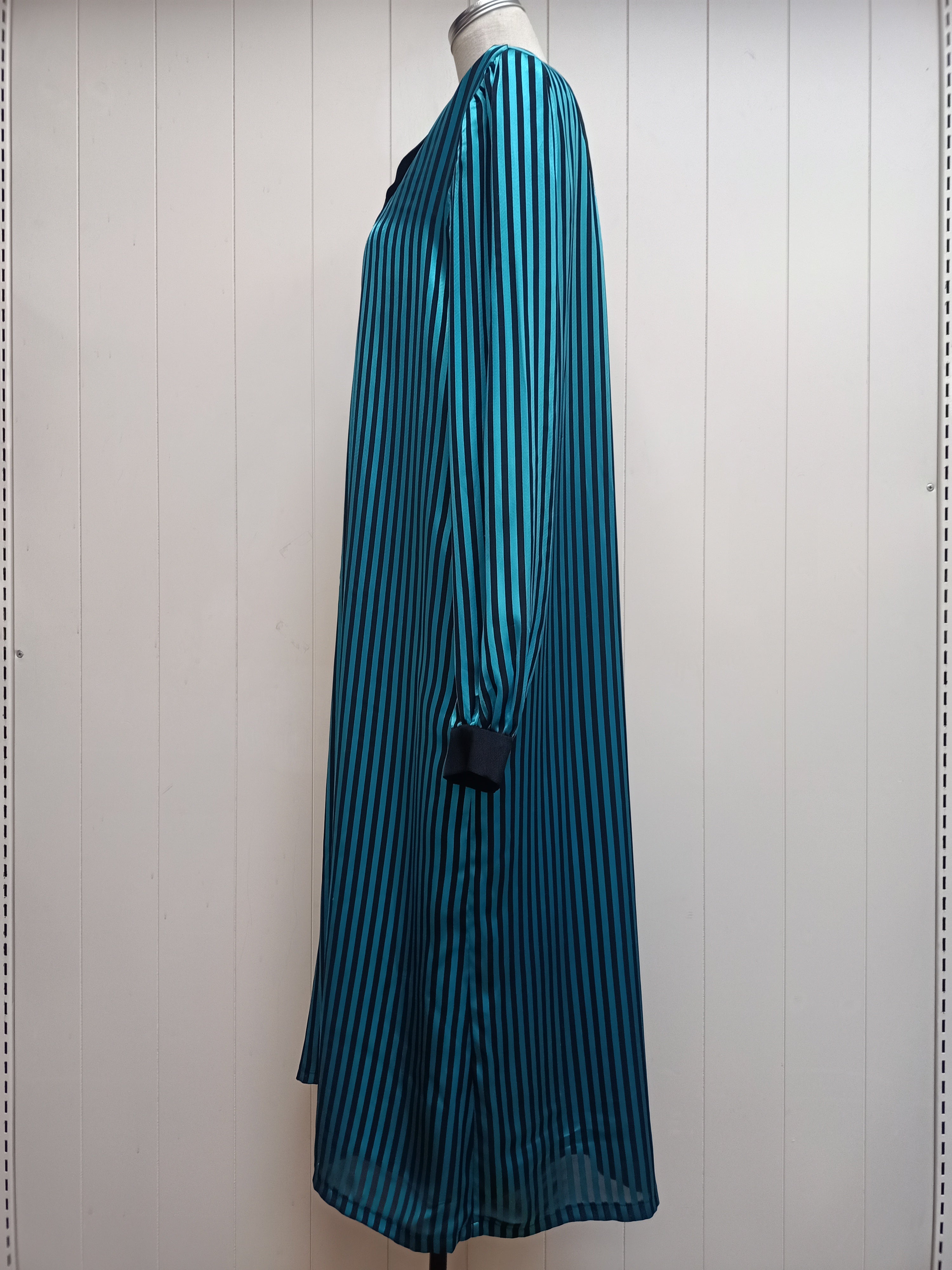 Vintage Teal Striped Tent Dress