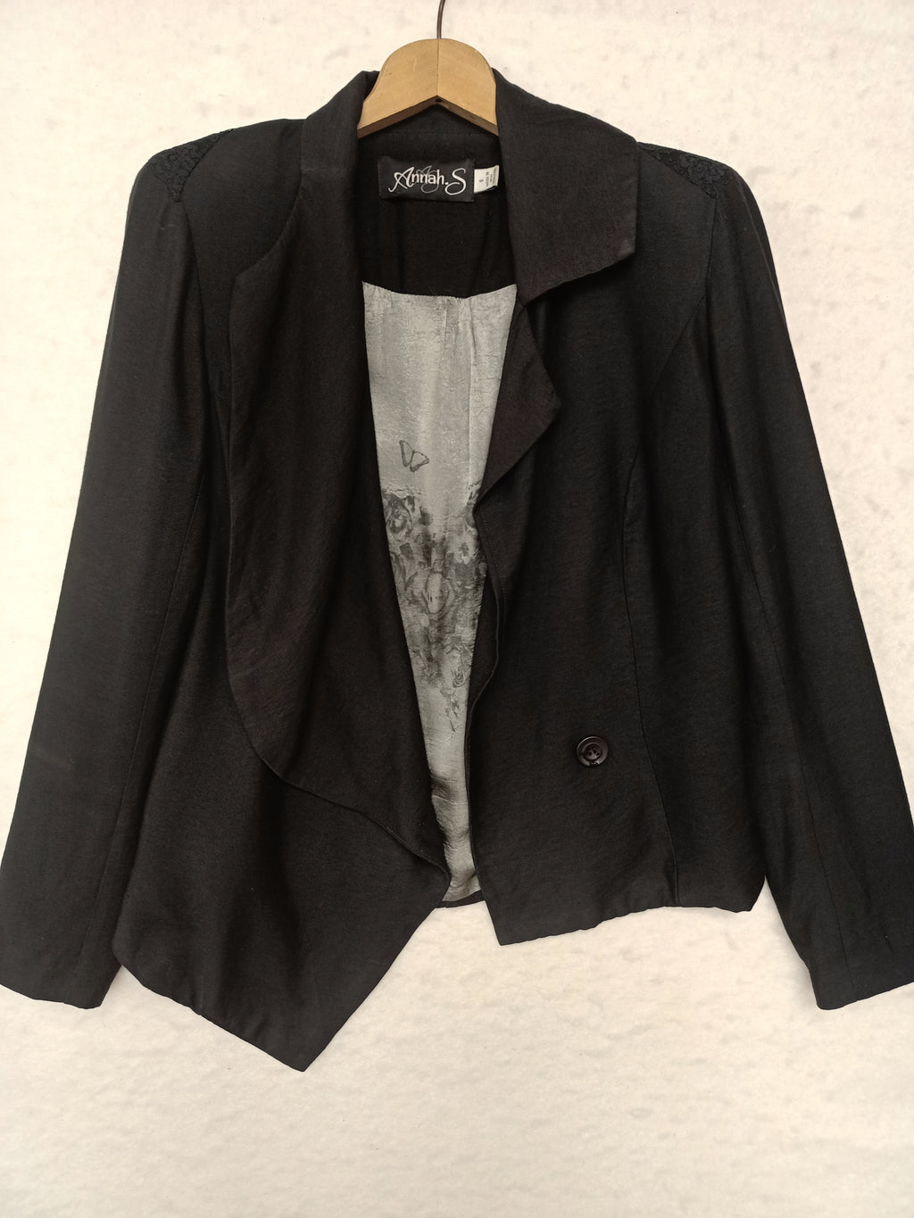 Annah Stretton Black Asymmetrical Blazer