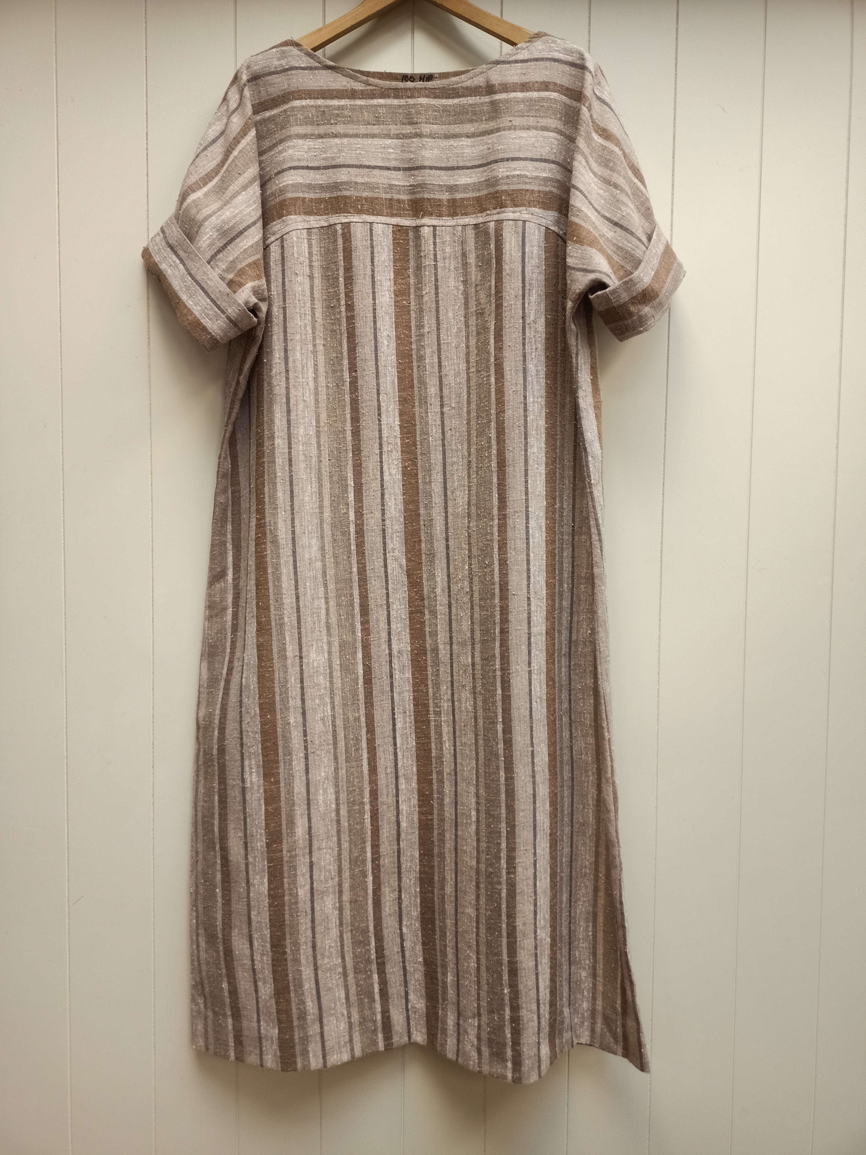 Vintage Slub Striped Dress