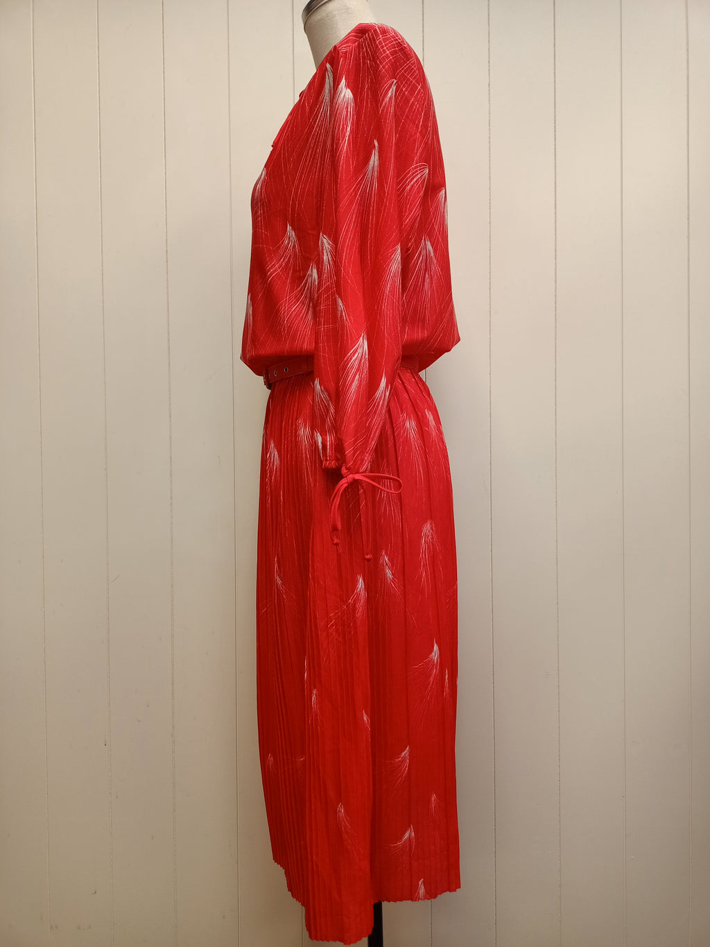 Vintage Osti Abstract Feather Dress