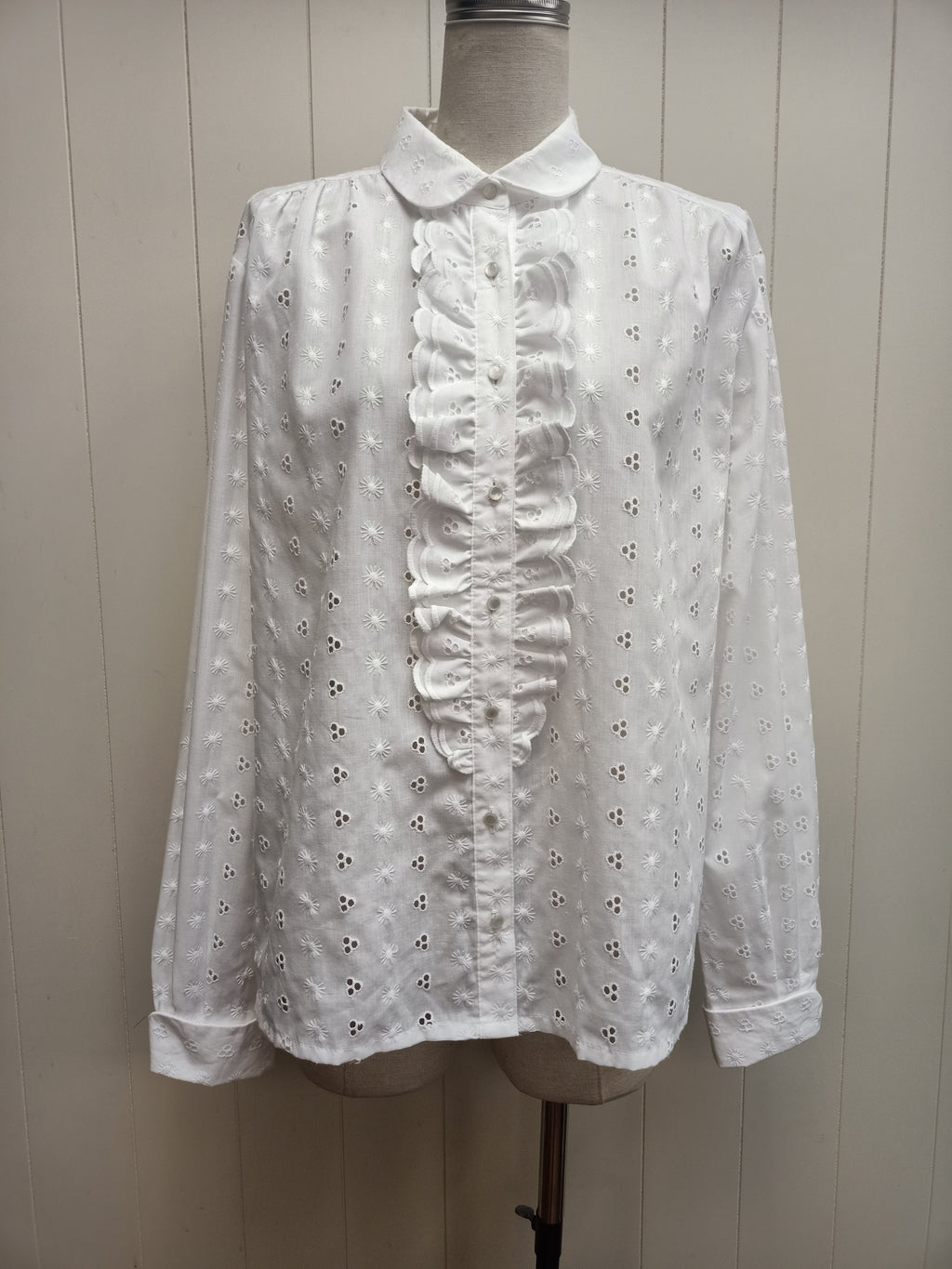 Vintage Broderie Anglaise Ruffle Shirt