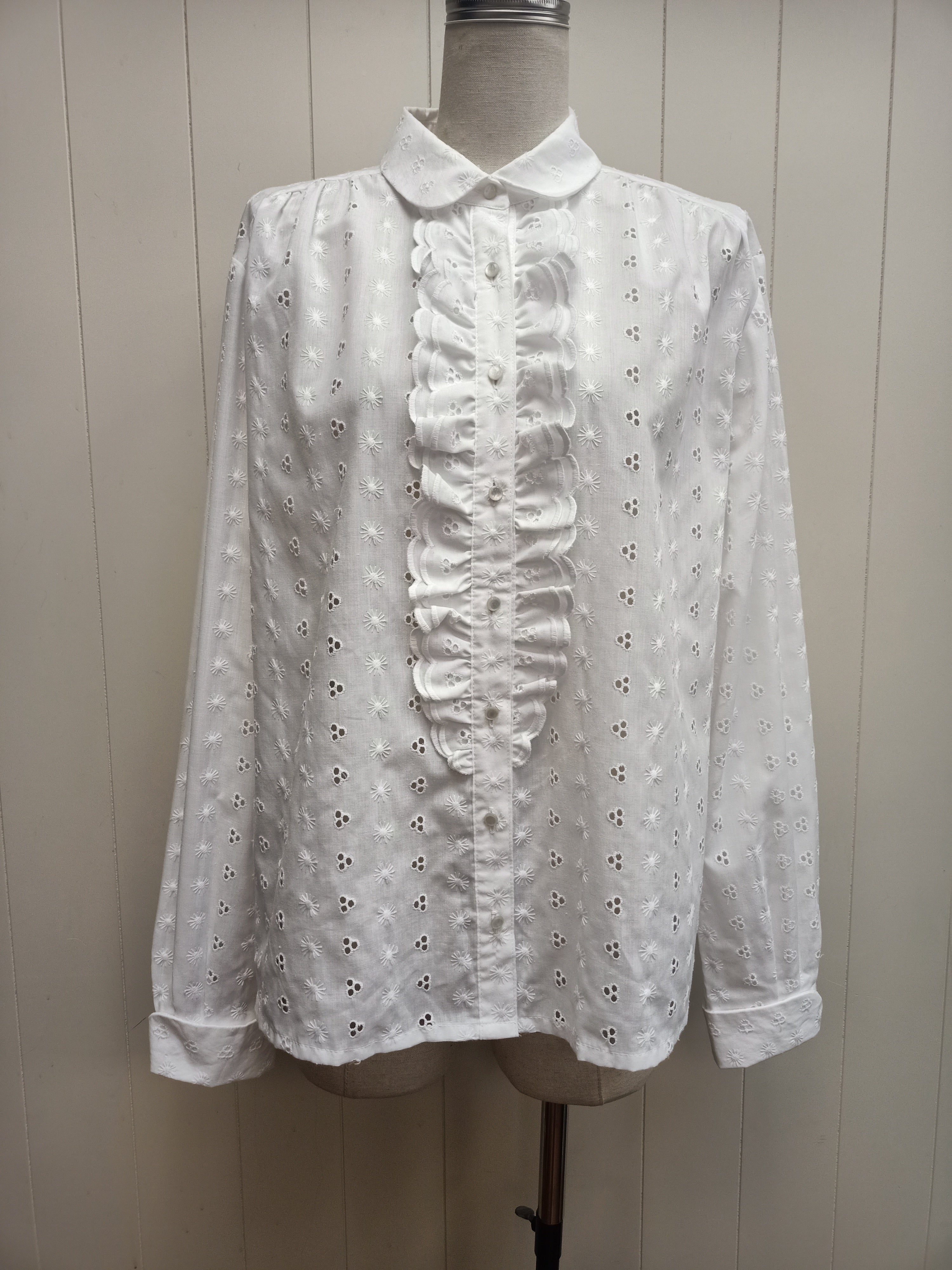 Vintage Broderie Anglaise Ruffle Shirt