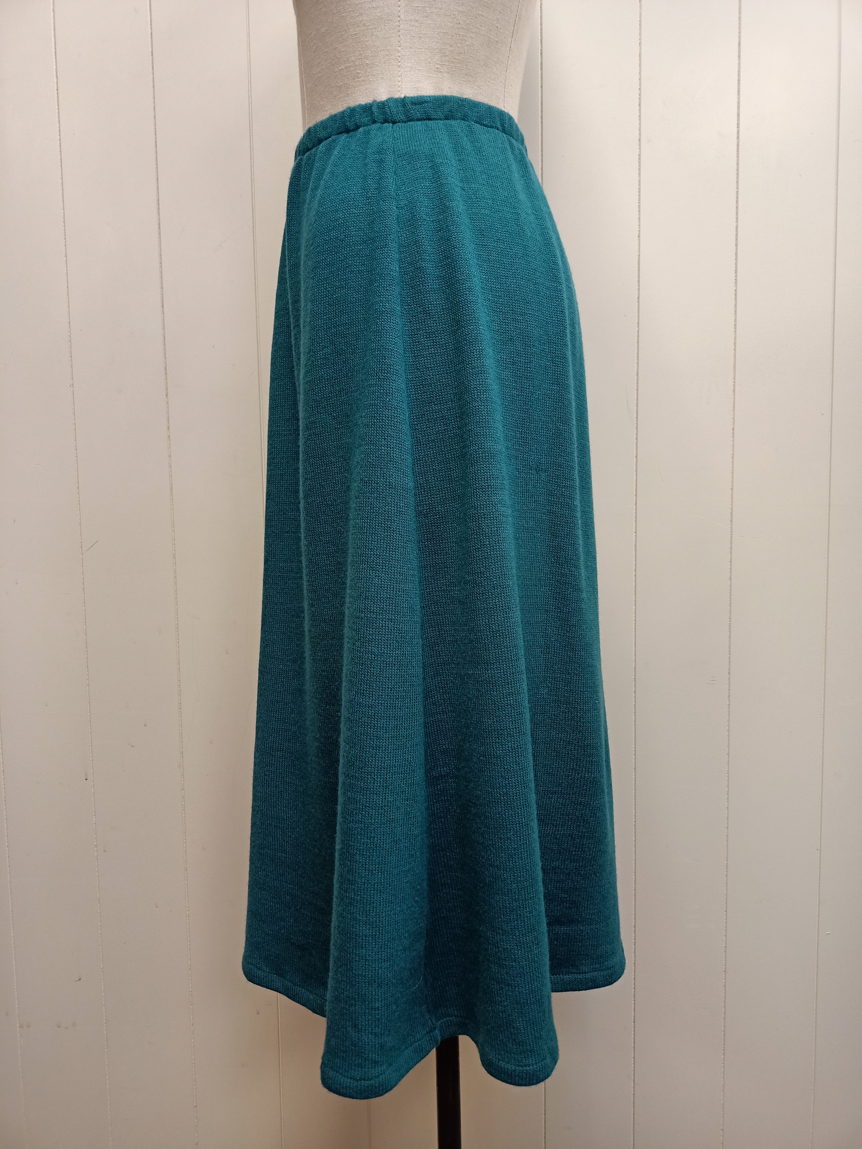 Vintage Teal Jersey Knit Skirt