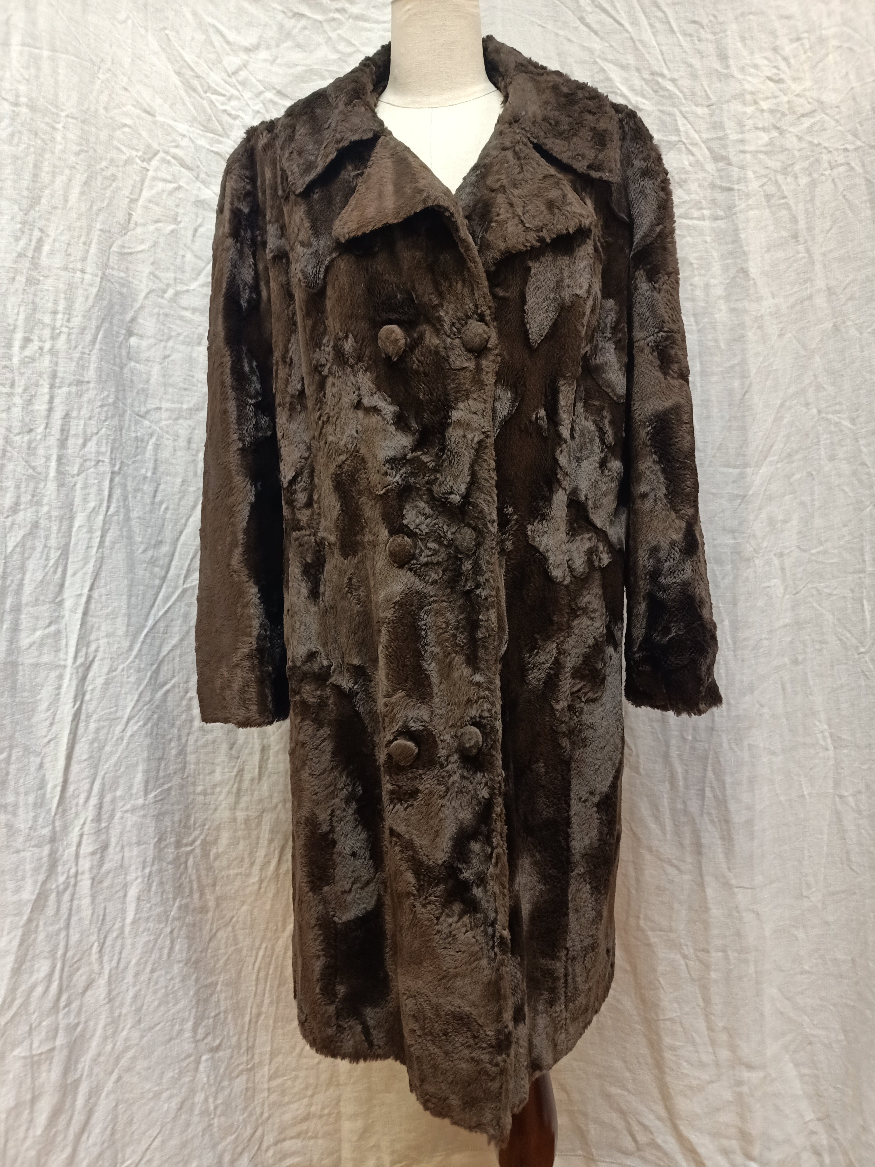 Textured Faux Fur Coat