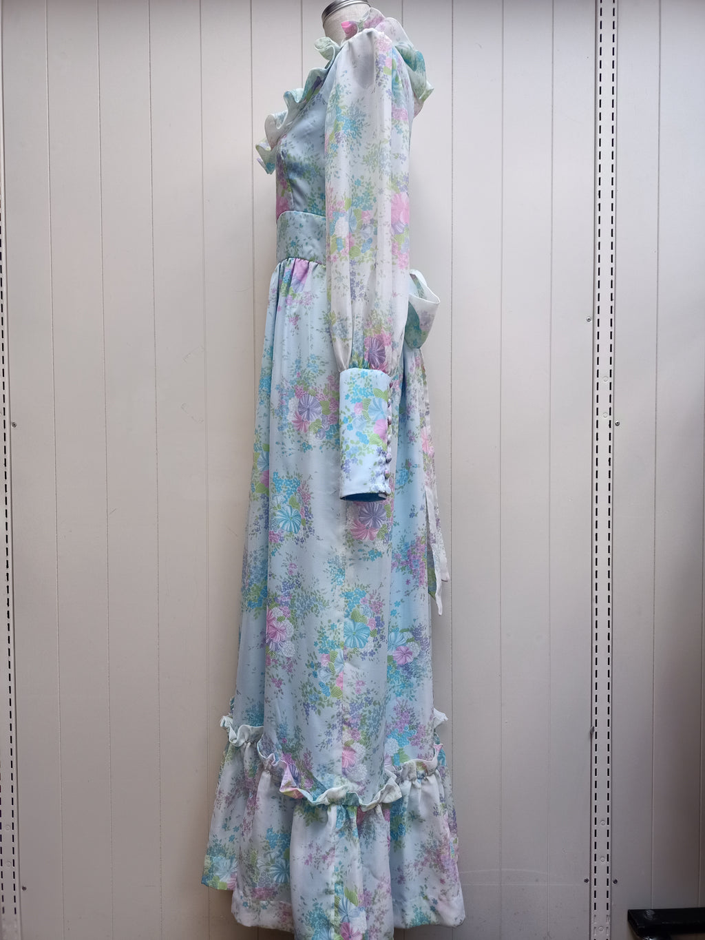 Vintage Pastel Ruffle Dress