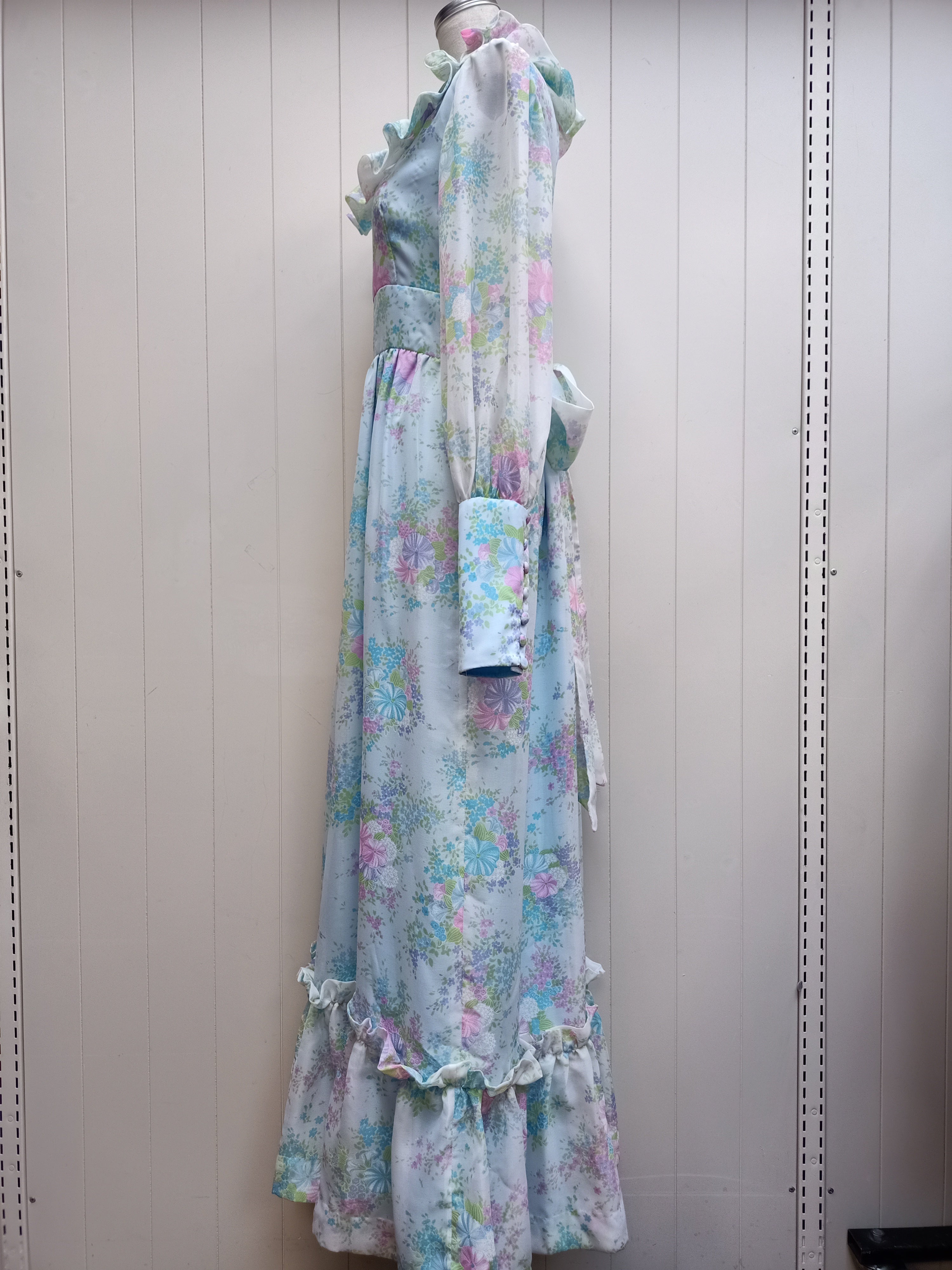 Vintage Pastel Ruffle Dress