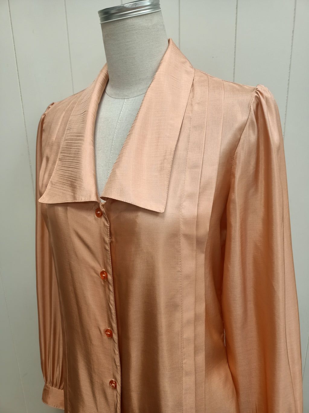 Vintage Apricot Satin Shirt