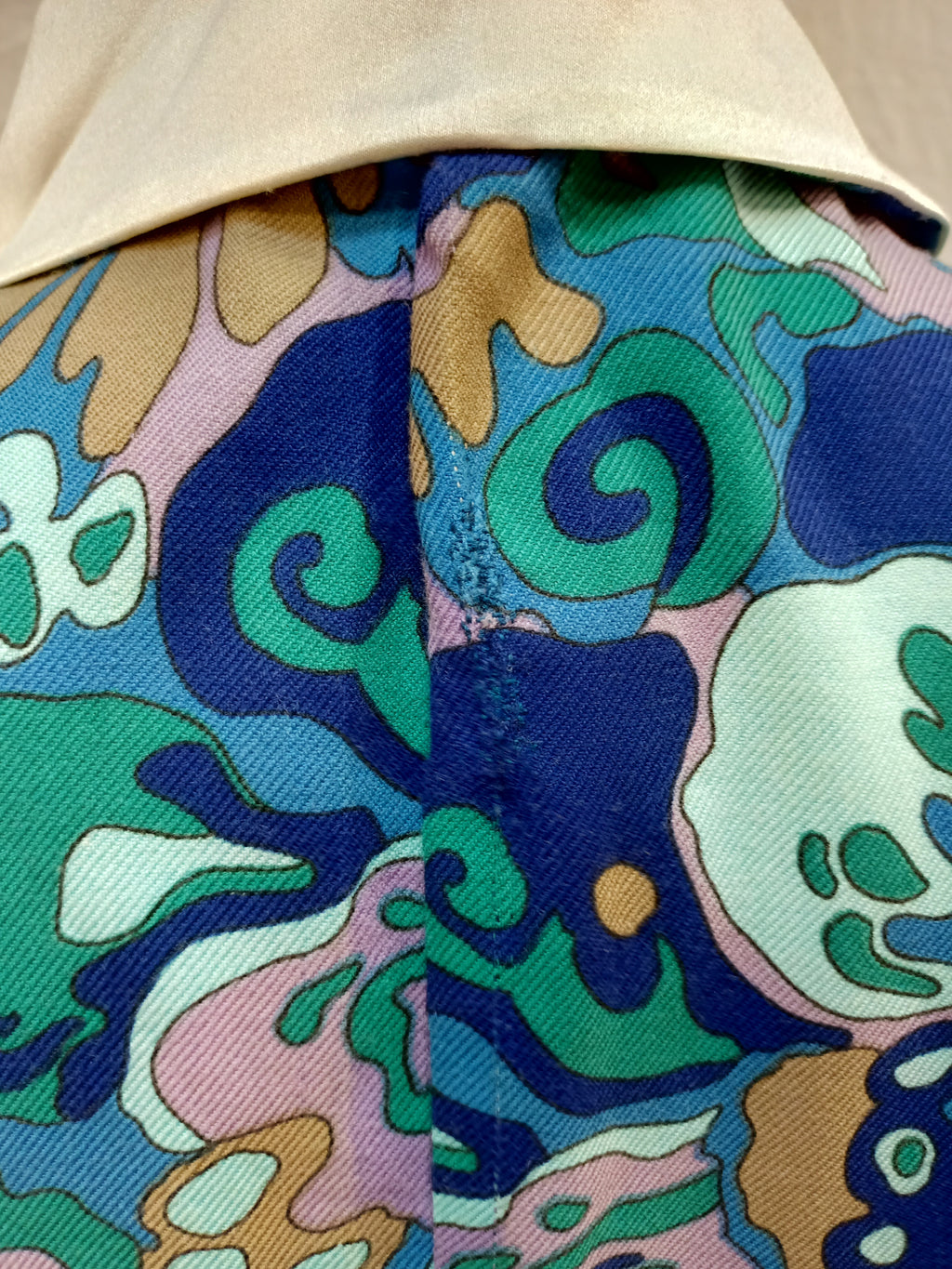 Vintage Abstract Blue Dress