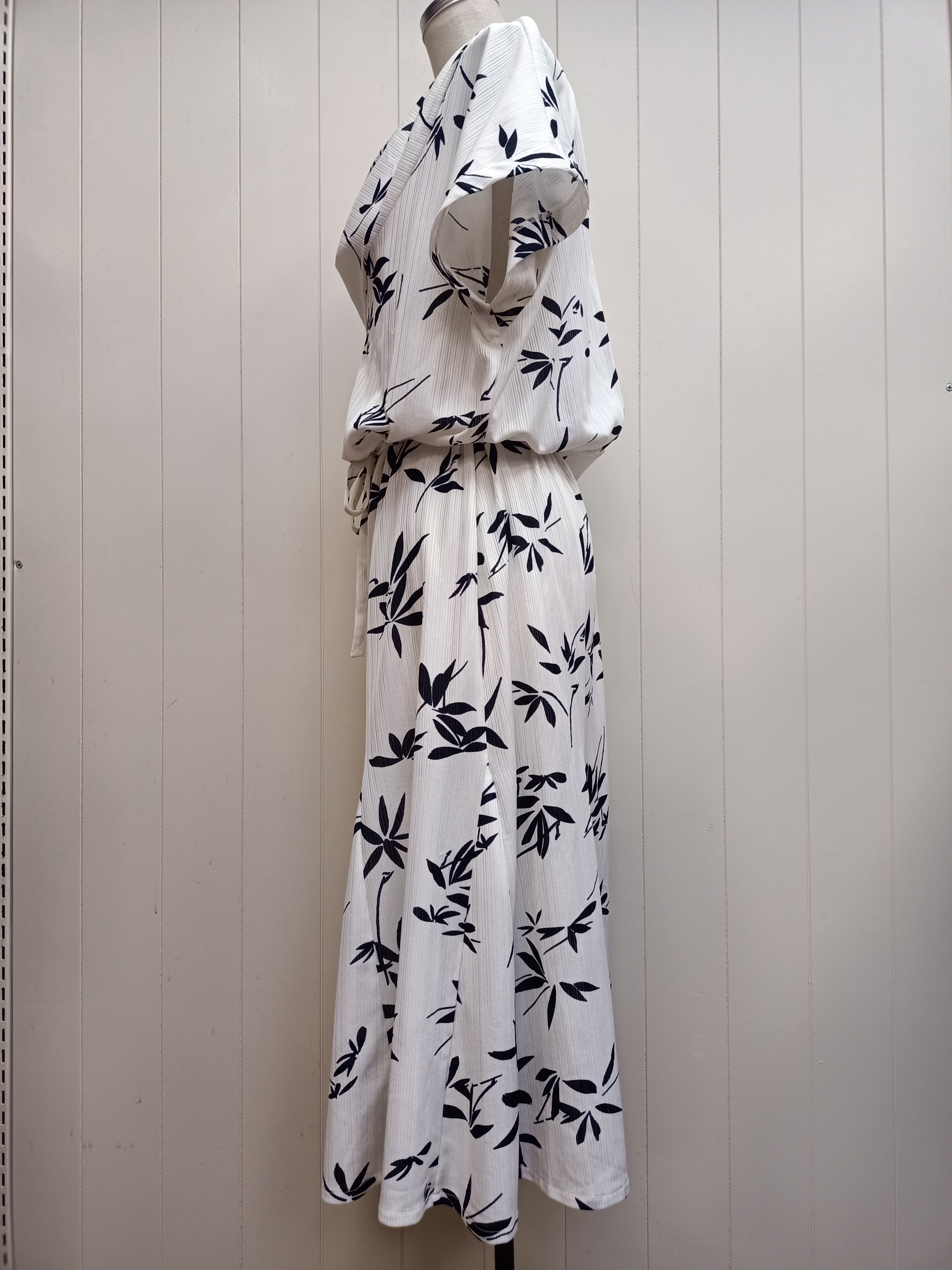 Vintage Cowl Neck Leaf Dress
