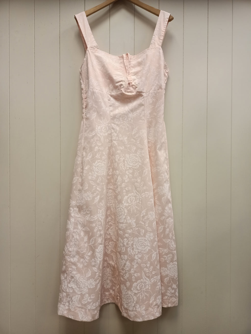 Vintage Pastel Pink Printed Dress