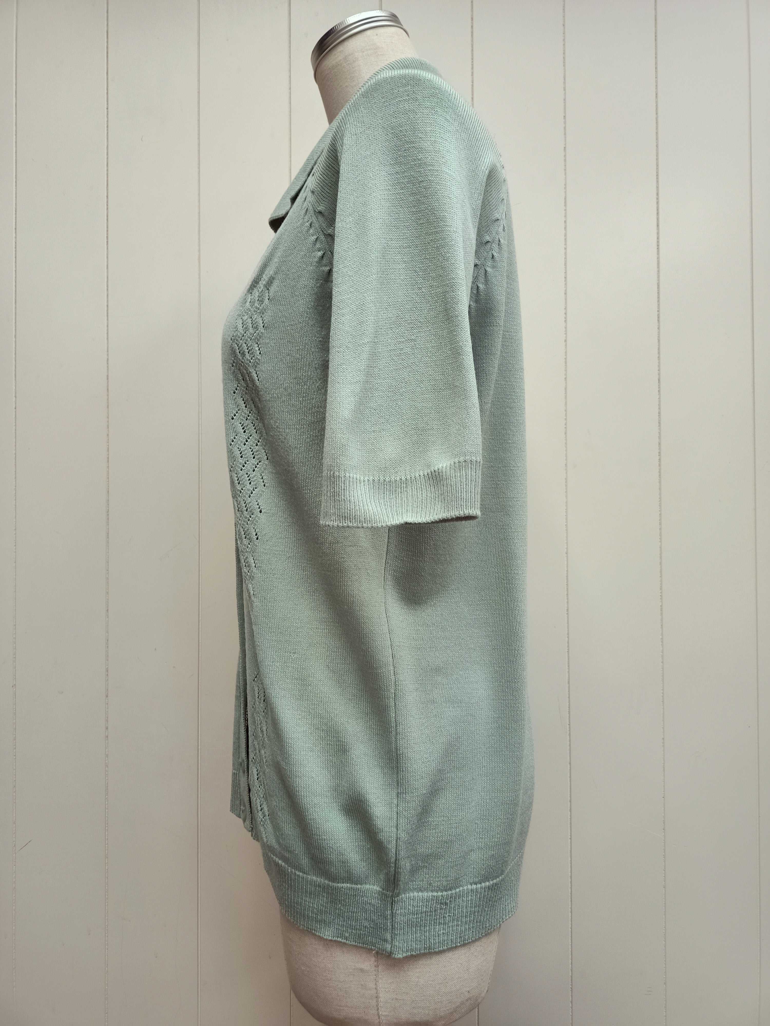 Vintage Mint Short Sleeve Cardigan