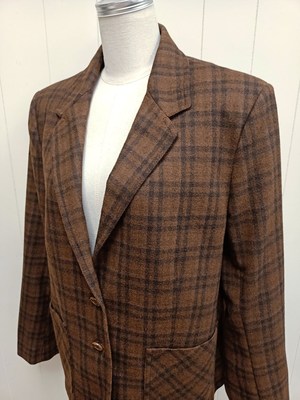 Vintage Brown Plaid Blazer