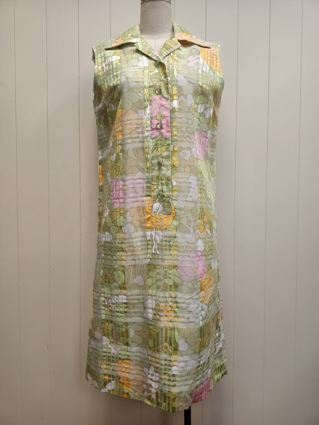 Vintage Eastex Plaid Floral Dress