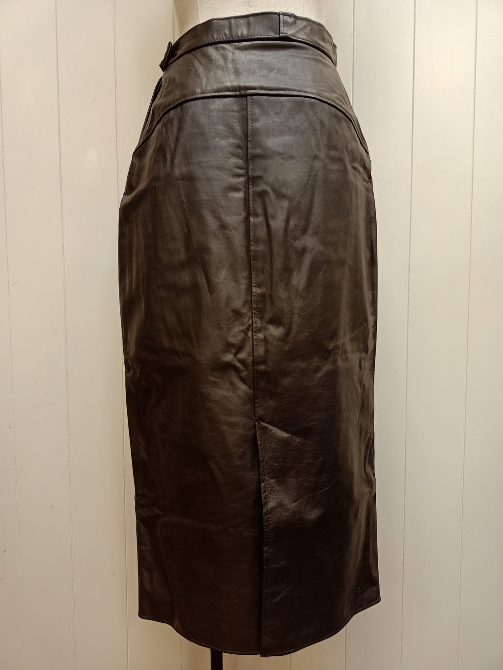 Vintage Genuine Leather Brown Skirt