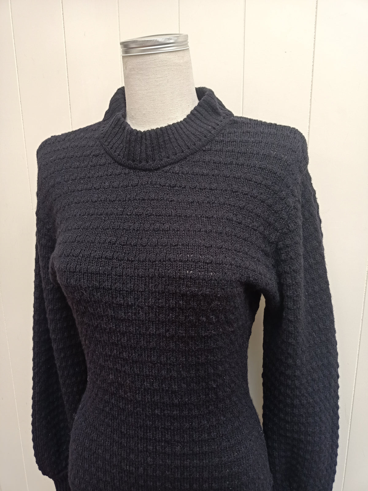 Vintage Black Textured Sweater
