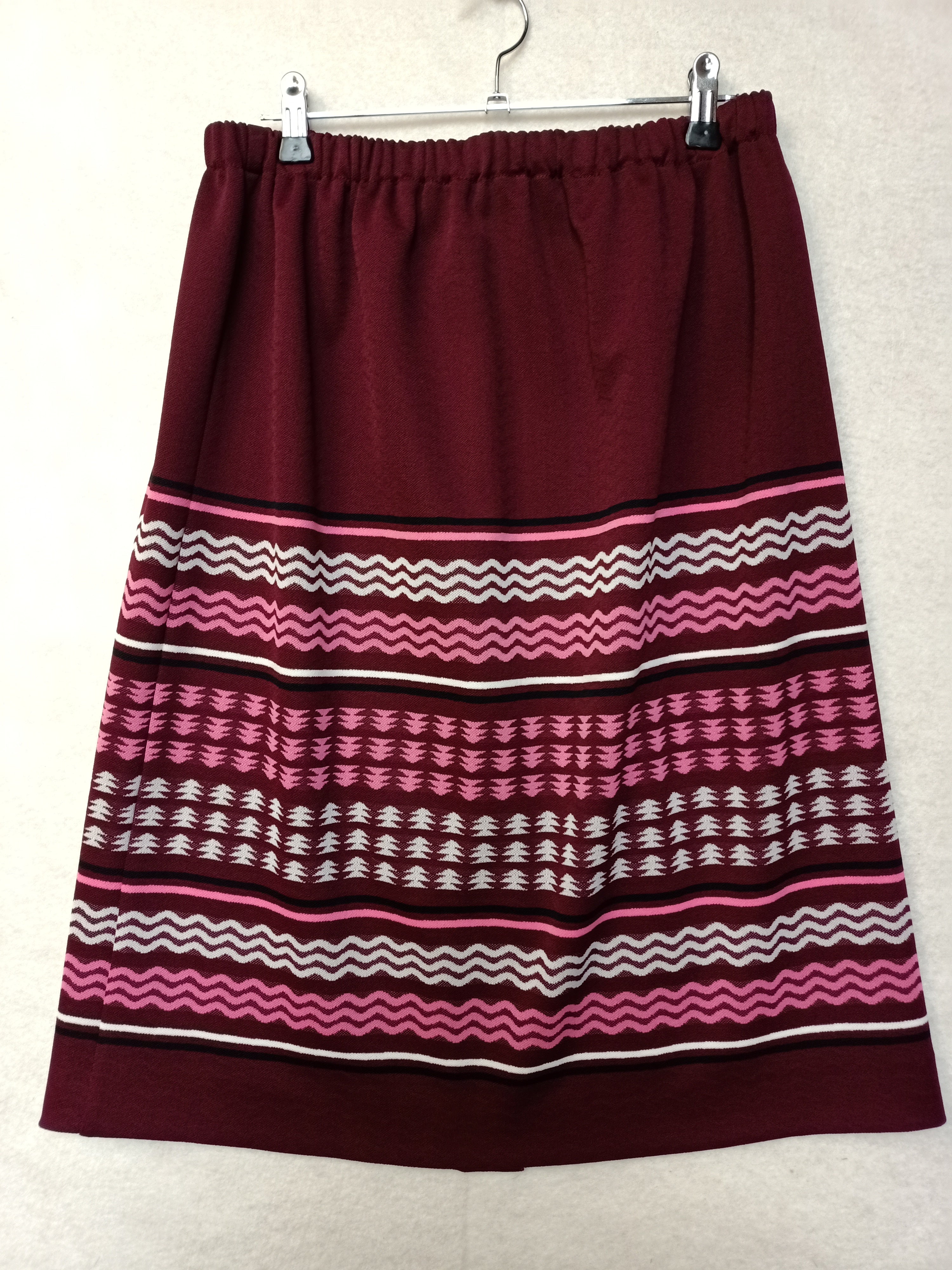 Vintage Striped Border Print Skirt