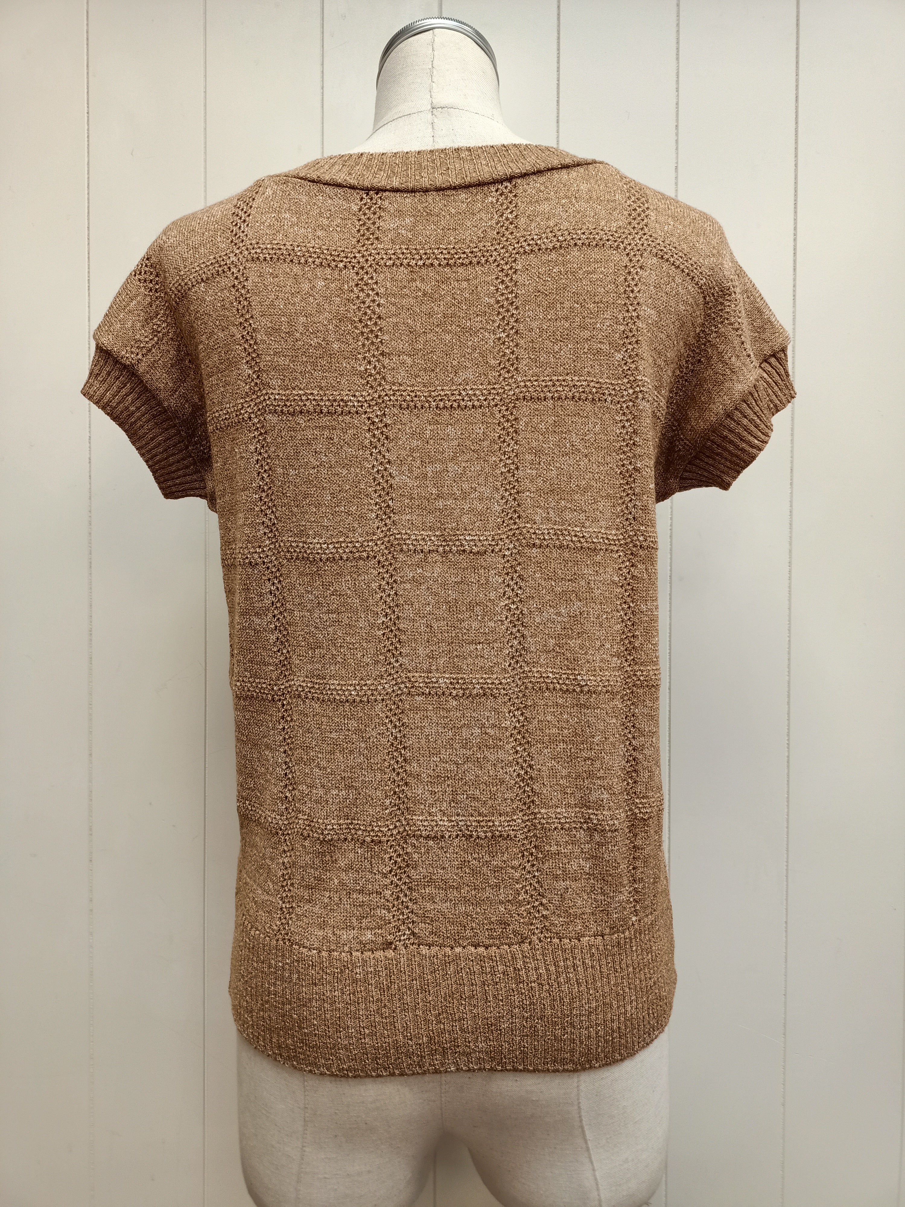 Vintage Grid Brown Knit Shirt