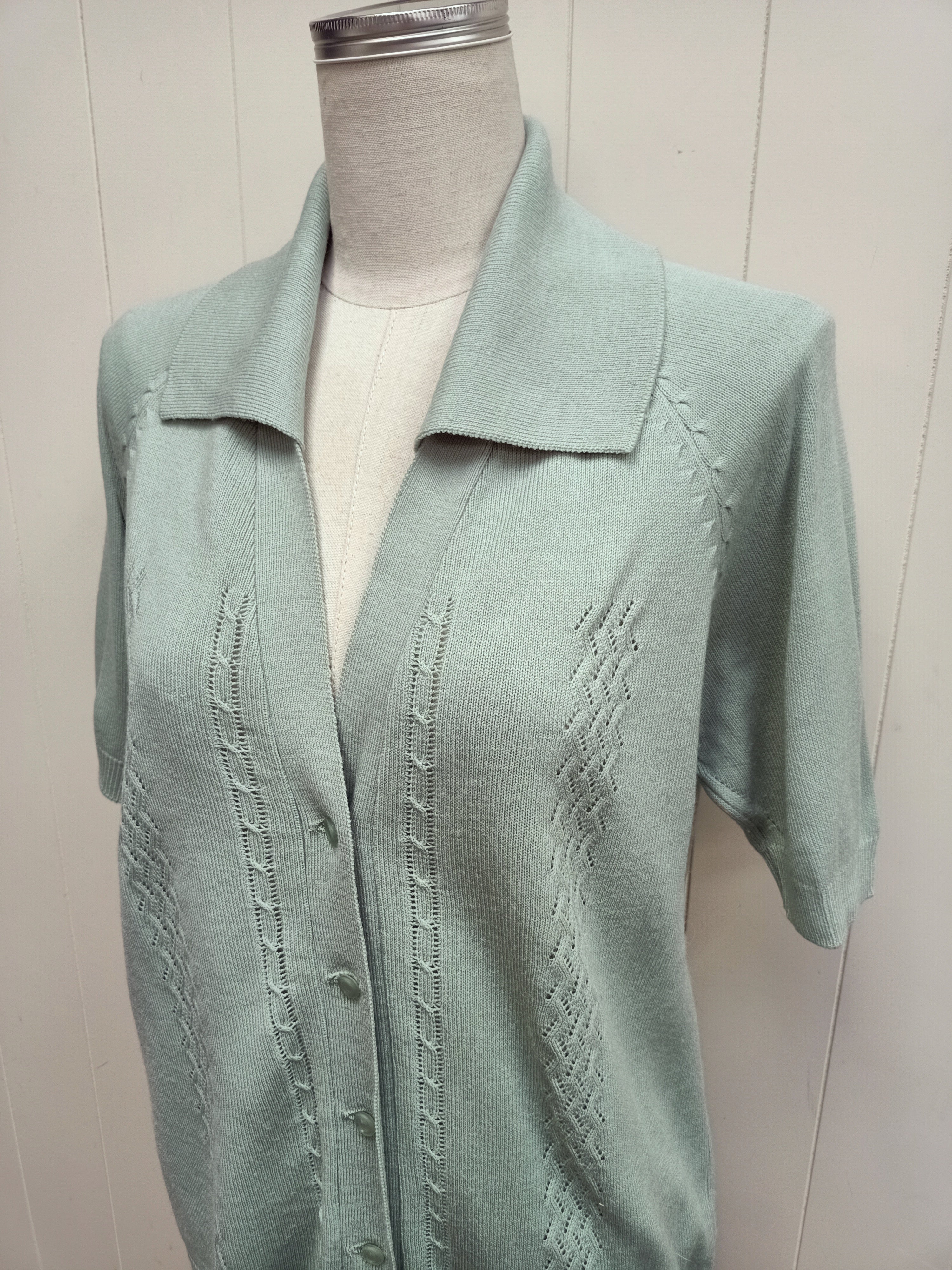 Vintage Mint Short Sleeve Cardigan