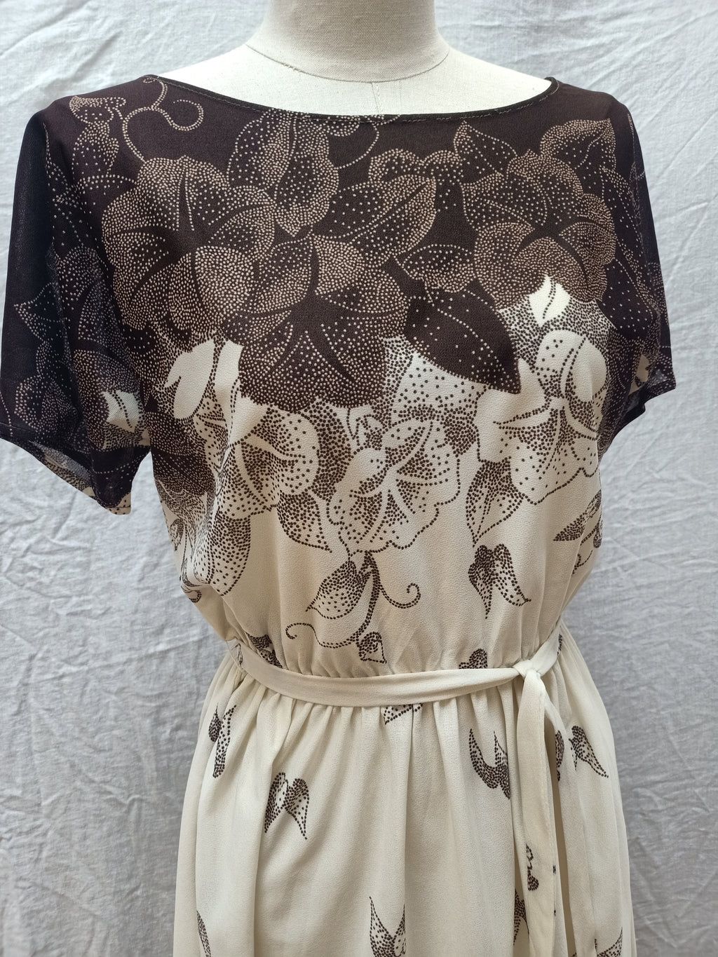 Vintage Brown Leaf Dress
