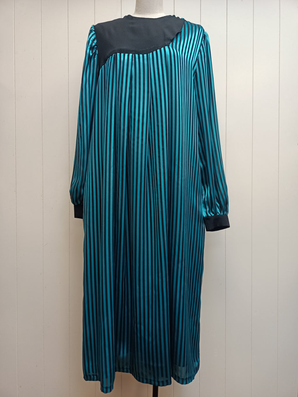 Vintage Teal Striped Tent Dress